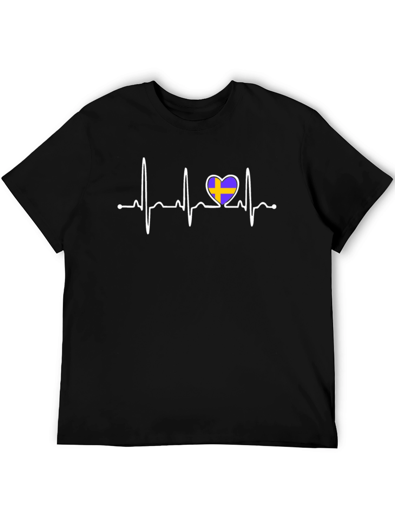 Sweden Heartbeat T-Shirt - Black