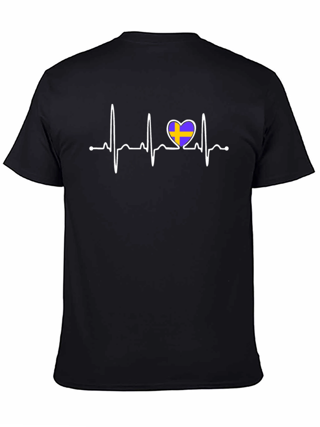 Sweden Heartbeat T-Shirt - Black