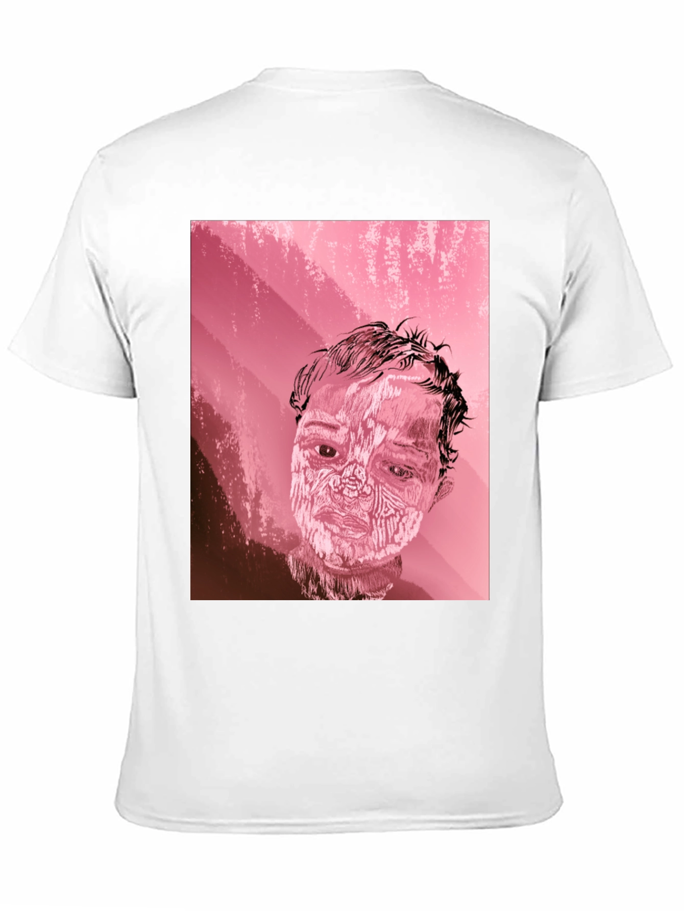 Abstract Portrait Graphic Tee - Black