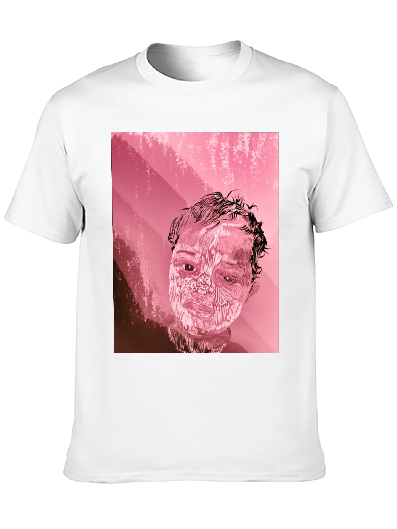 Abstract Portrait Graphic Tee - Black