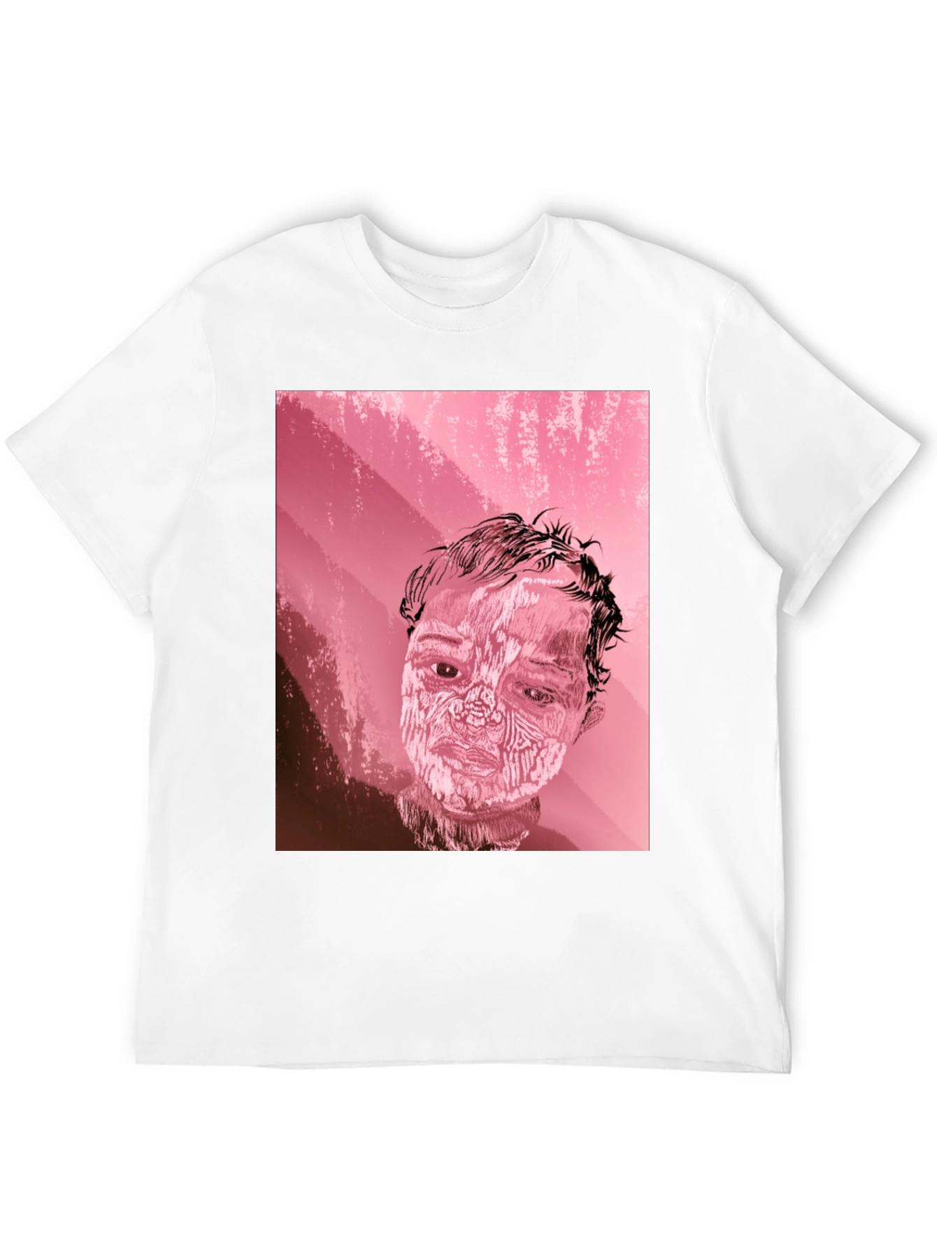 Abstract Portrait Graphic Tee - Black