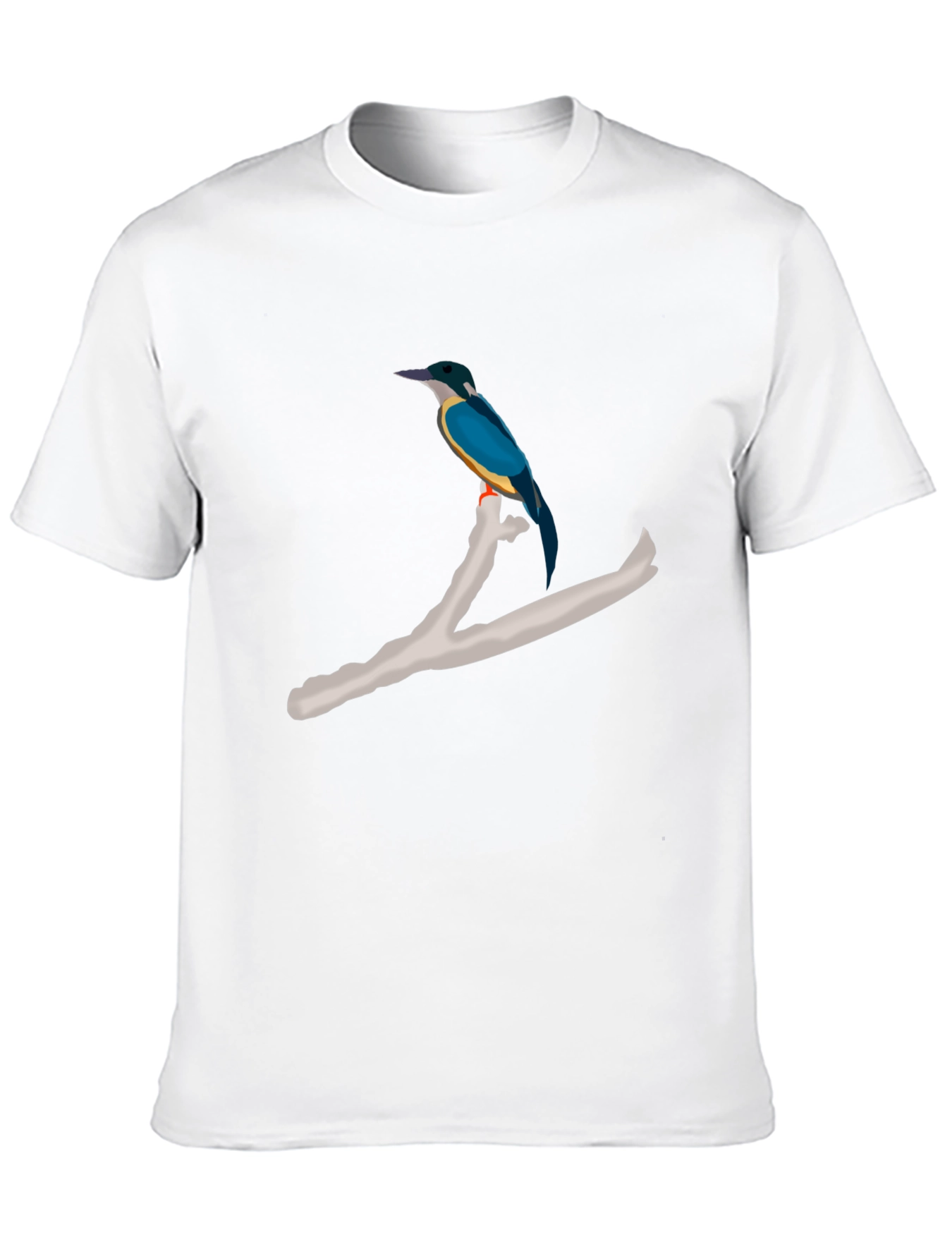Kingfisher Bird on Branch Graphic T-Shirt