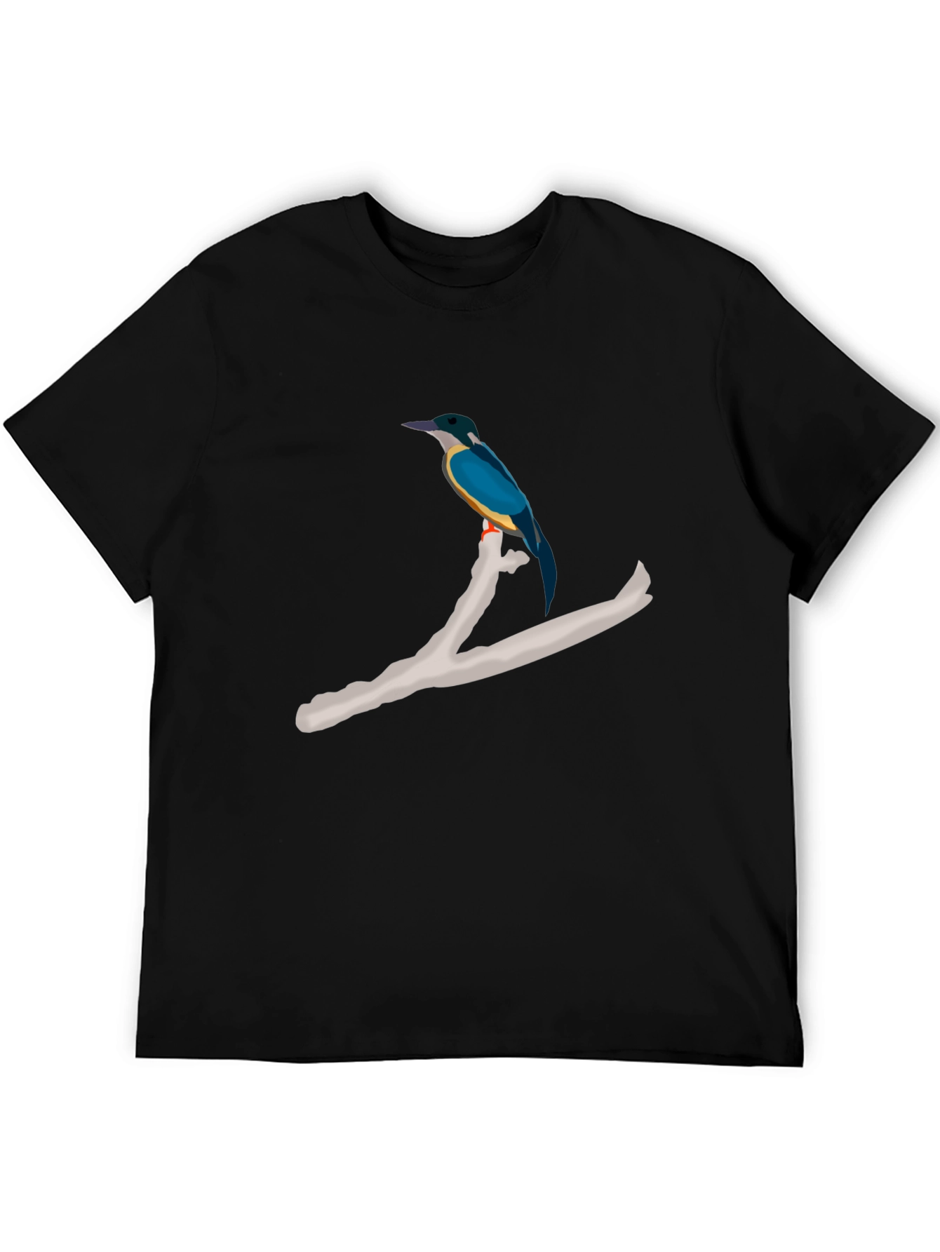 Kingfisher Bird on Branch Graphic T-Shirt