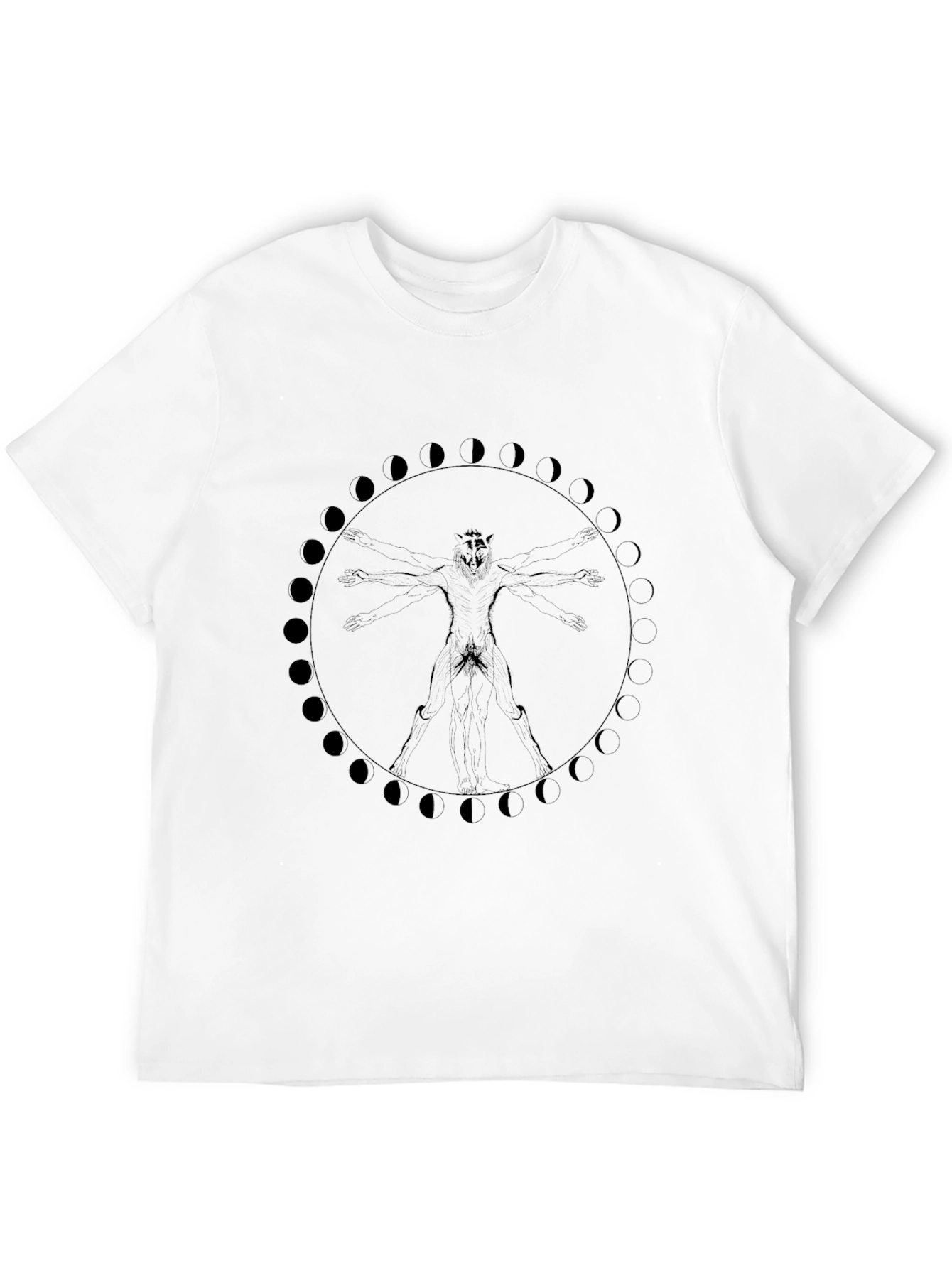 Lunar Werewolf Vitruvian Man Graphic Tee