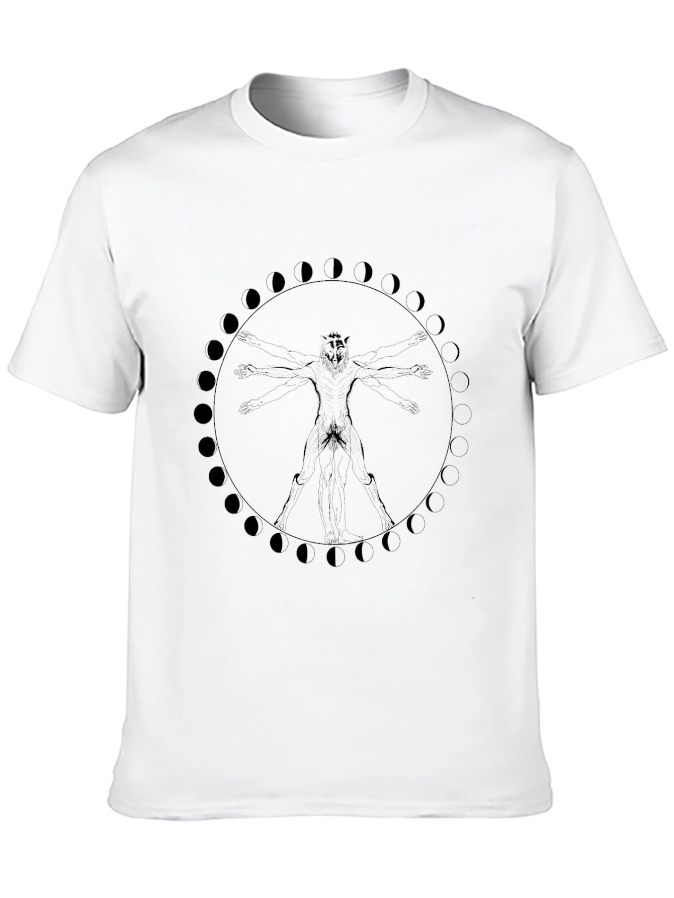 Lunar Werewolf Vitruvian Man Graphic Tee