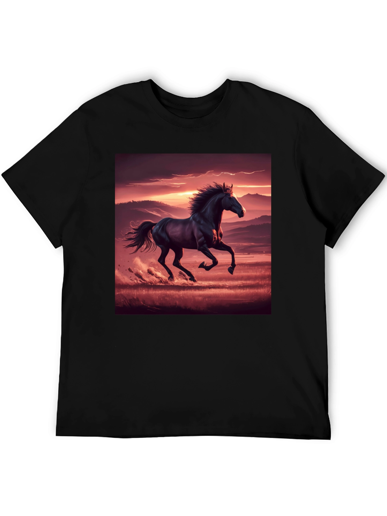 Black Horse Sunset Graphic Tee