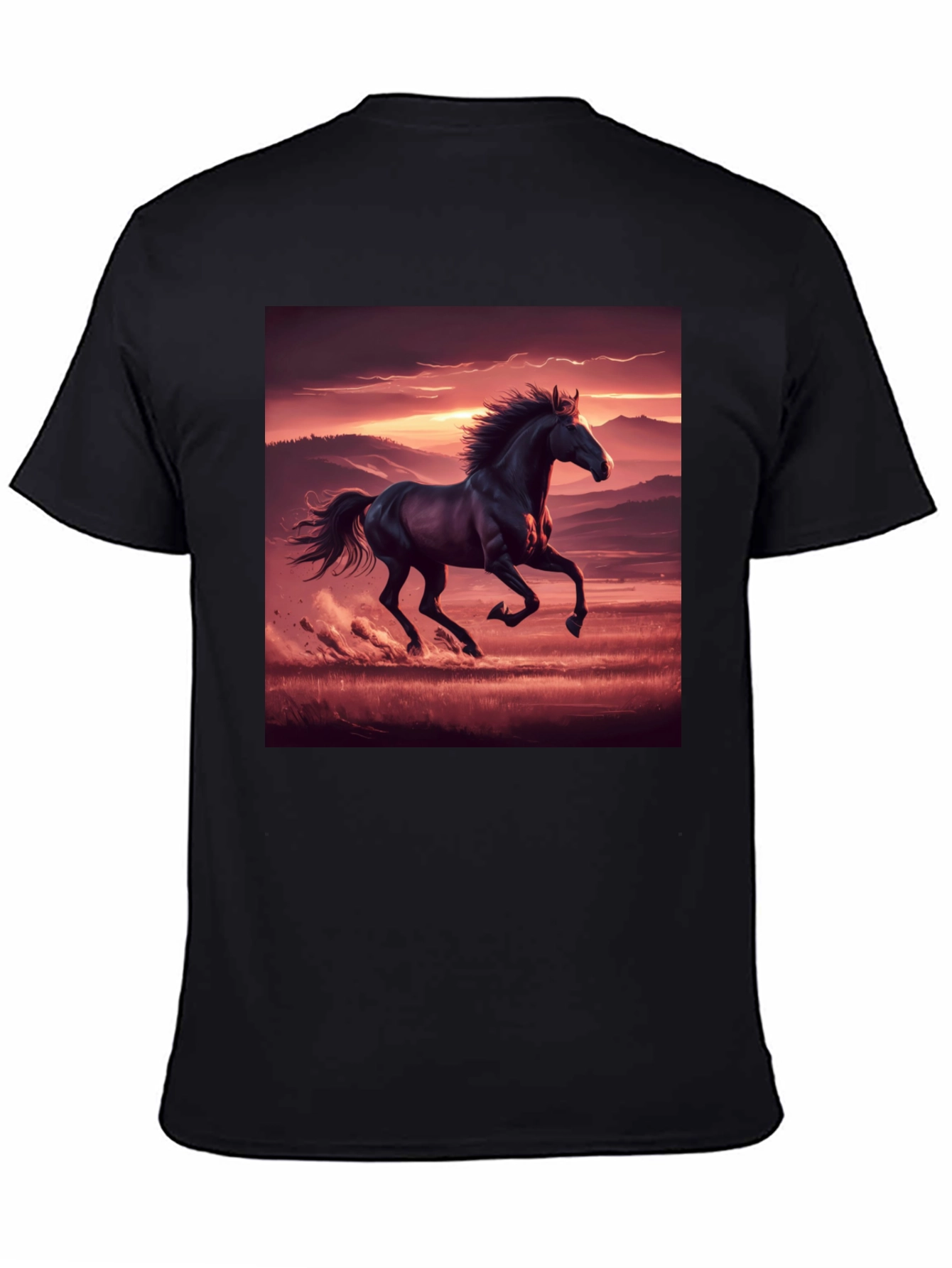 Black Horse Sunset Graphic Tee