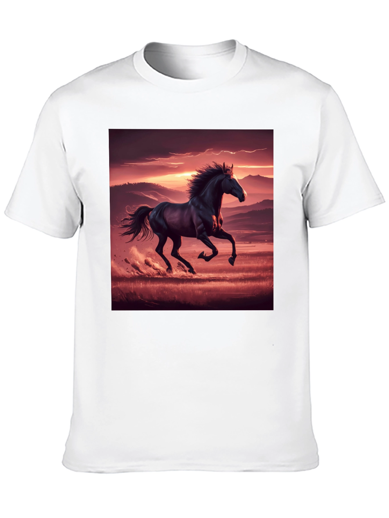 Black Horse Sunset Graphic Tee