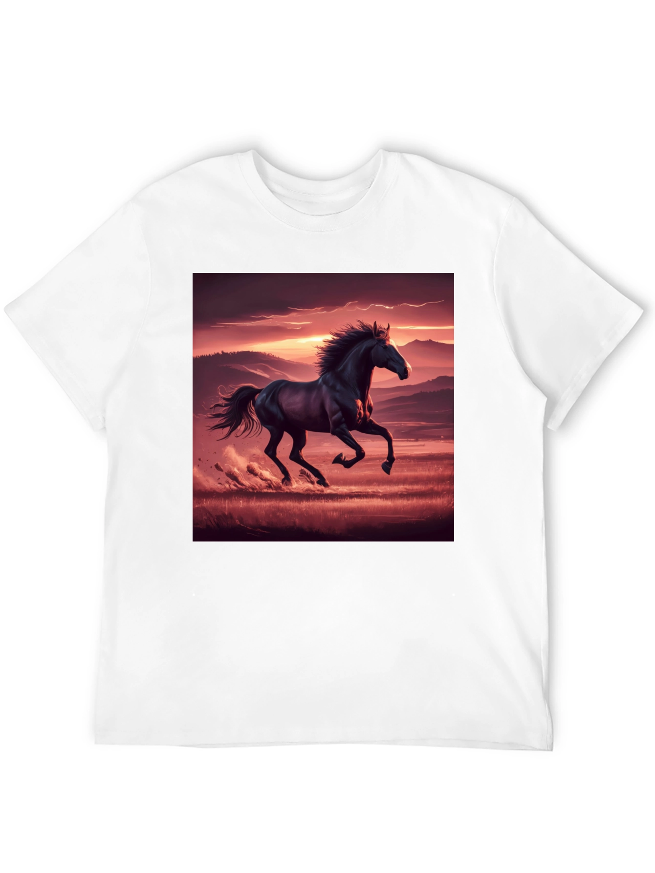 Black Horse Sunset Graphic Tee