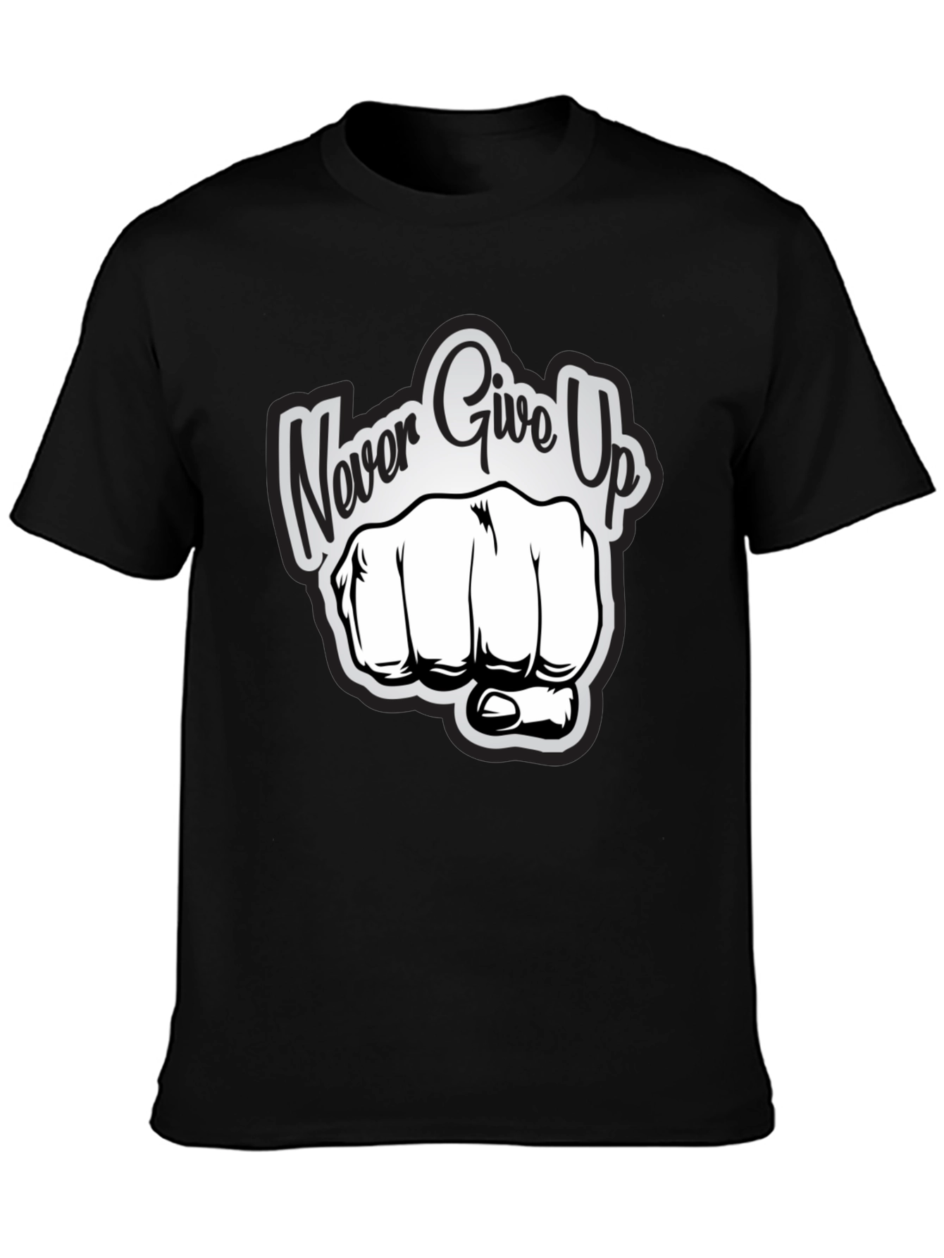 Never Give Up Graphic Print T-Shirt