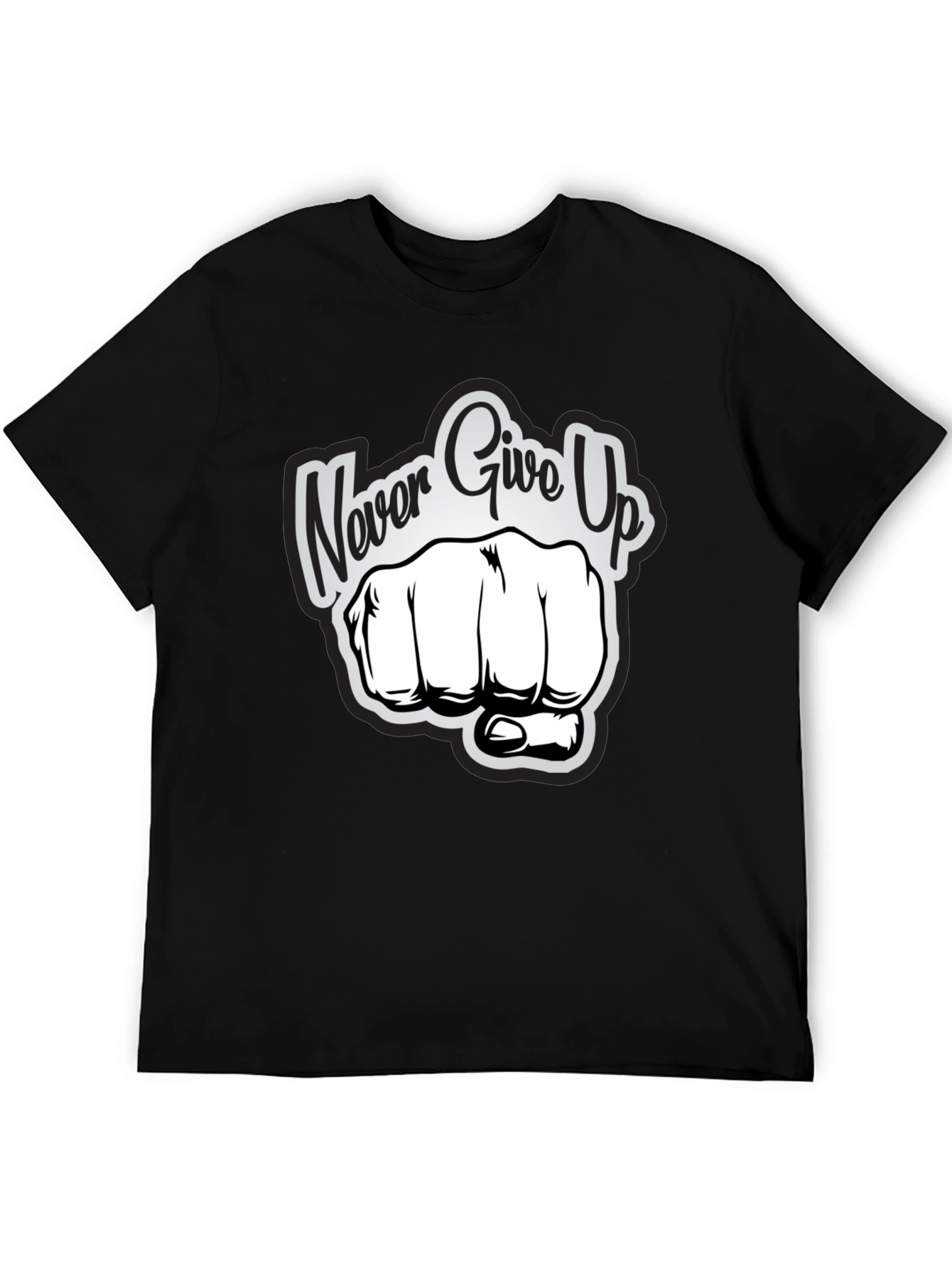 Never Give Up Graphic Print T-Shirt