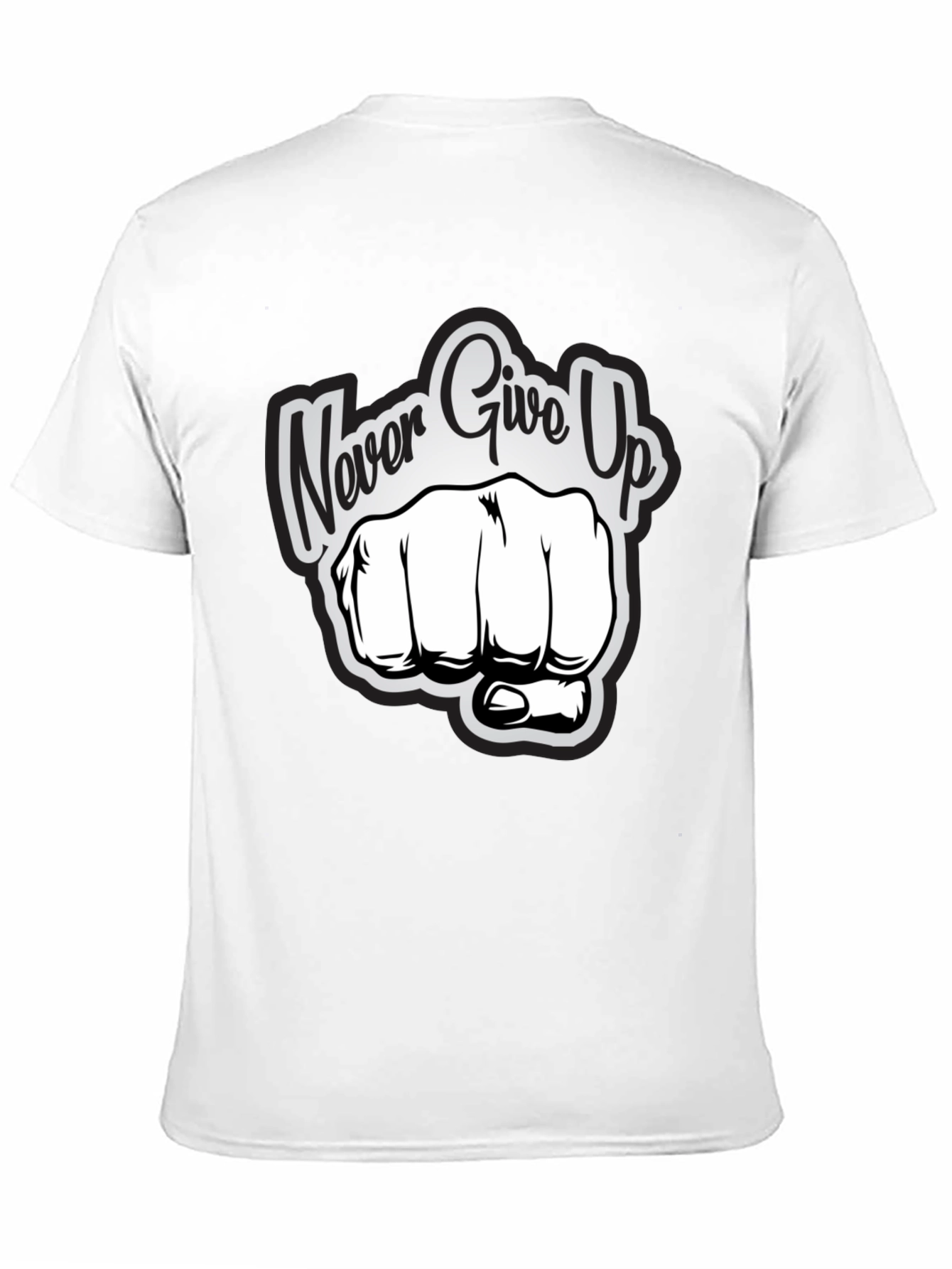 Never Give Up Graphic Print T-Shirt