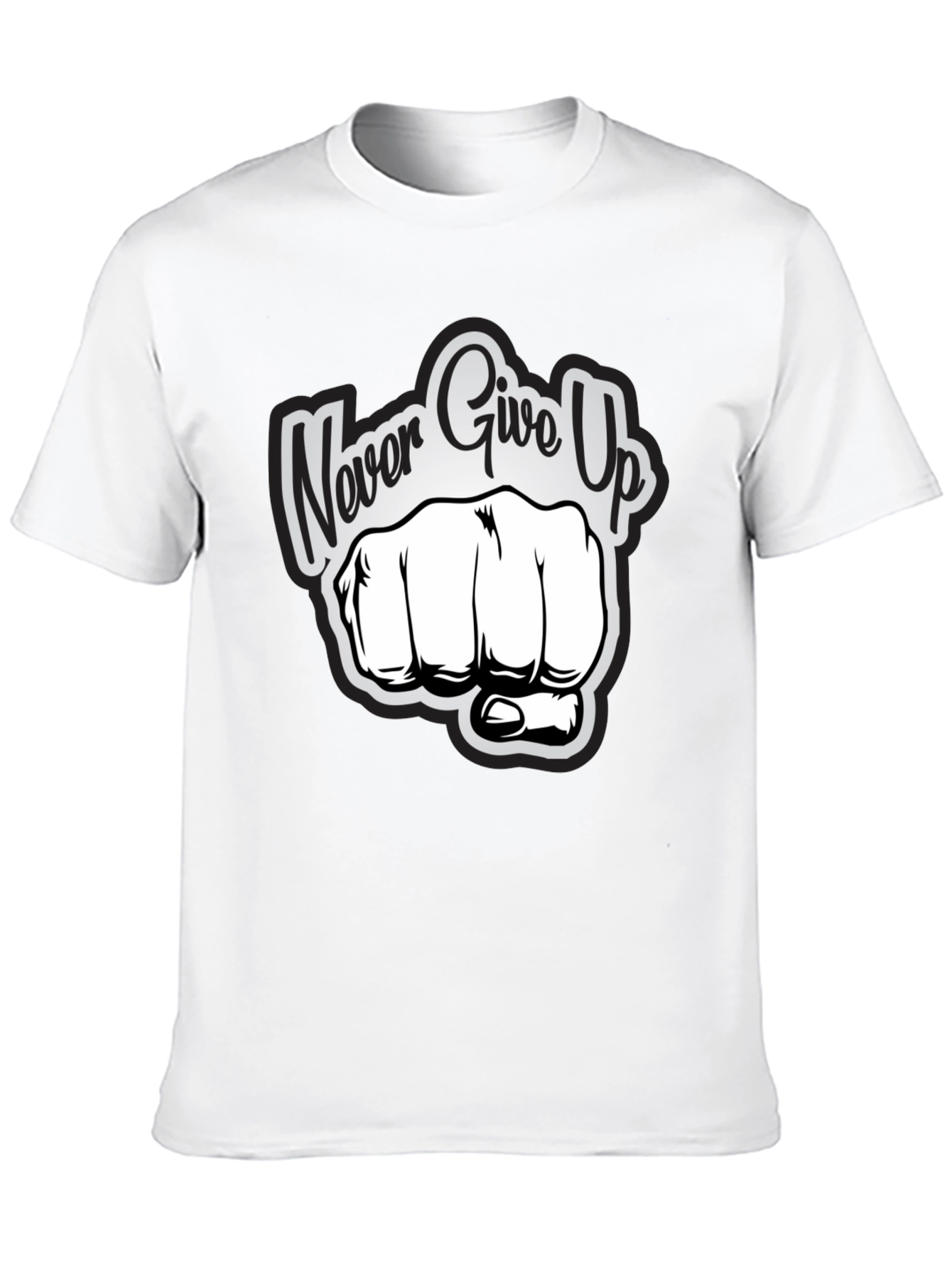 Never Give Up Graphic Print T-Shirt