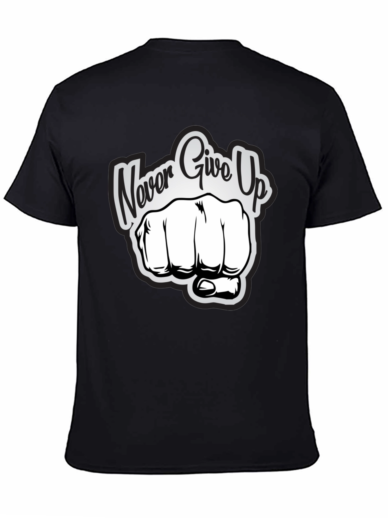 Never Give Up Graphic Print T-Shirt