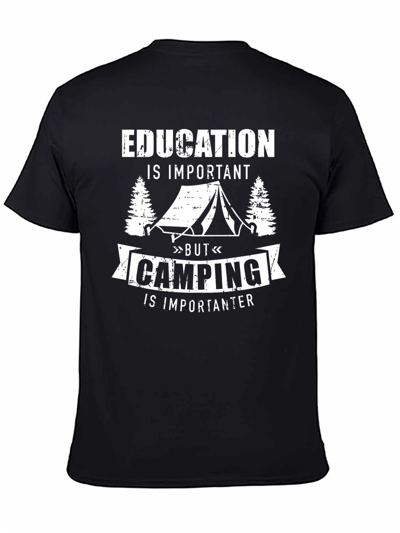 Funny Camping T-Shirt: Education is Important But Camping