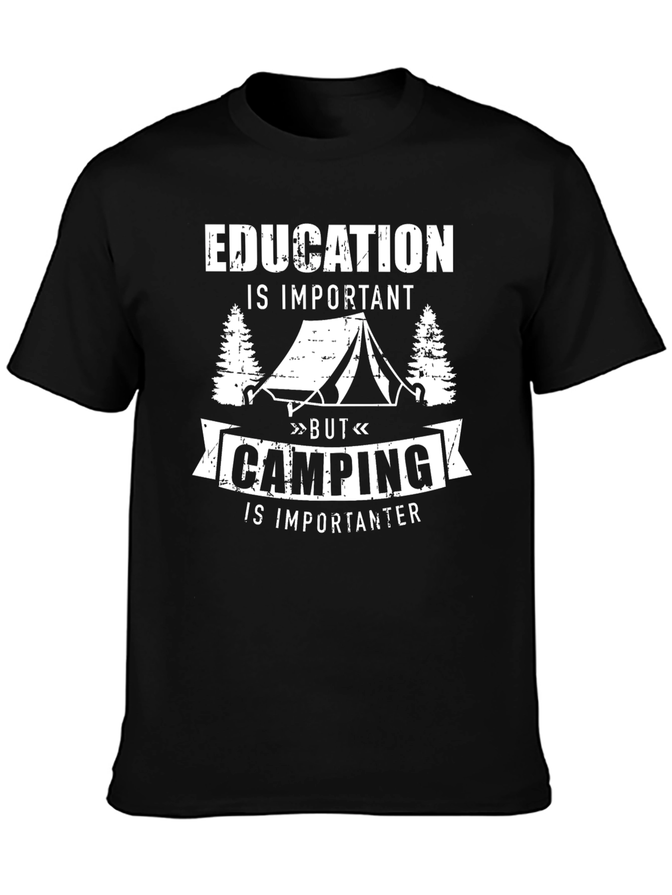 Funny Camping T-Shirt: Education is Important But Camping