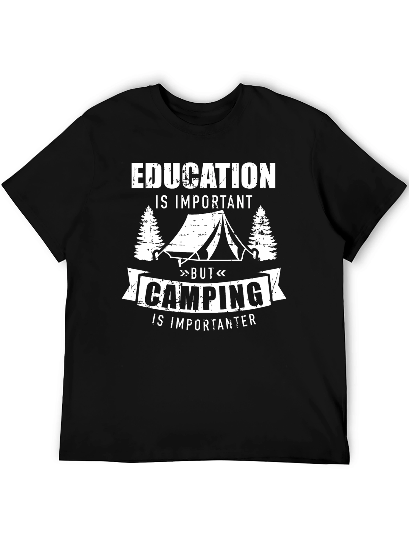 Funny Camping T-Shirt: Education is Important But Camping