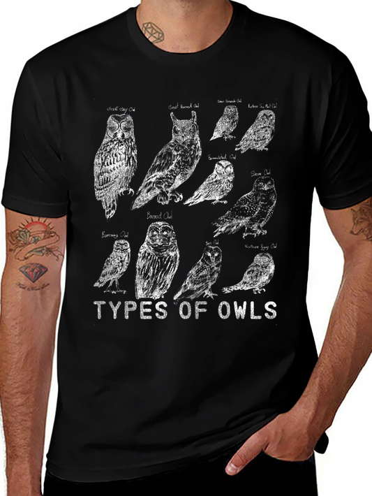 Types of Owls Graphic T-Shirt - Bird Lover Tee