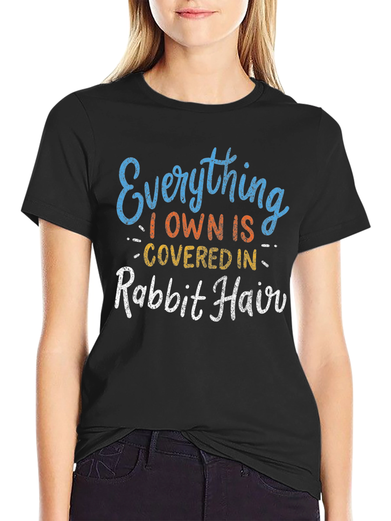 Rabbit Hair T-Shirt Funny Pet Lover Tee