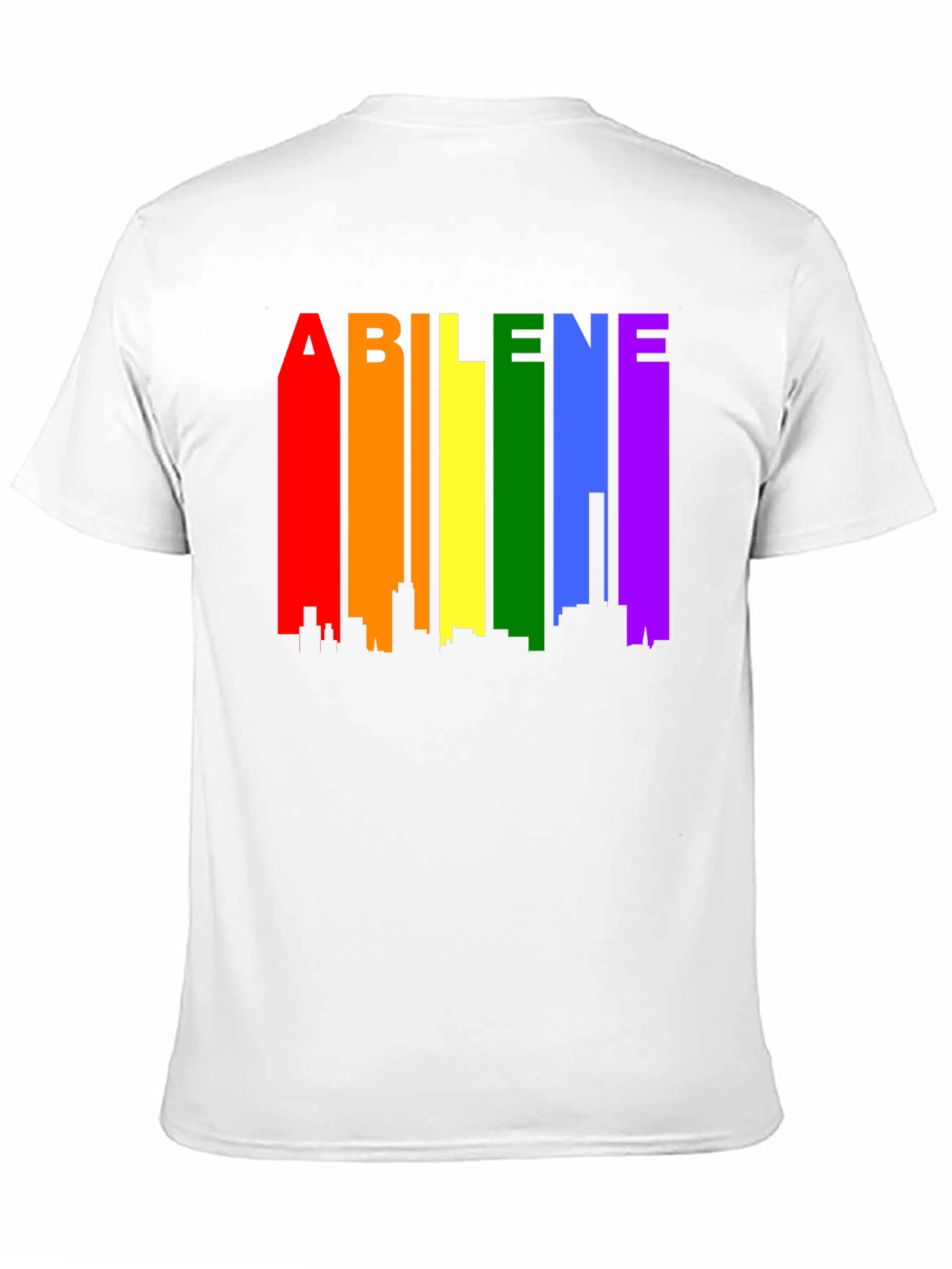 Abilene Pride T-Shirt - Rainbow Cityscape Design