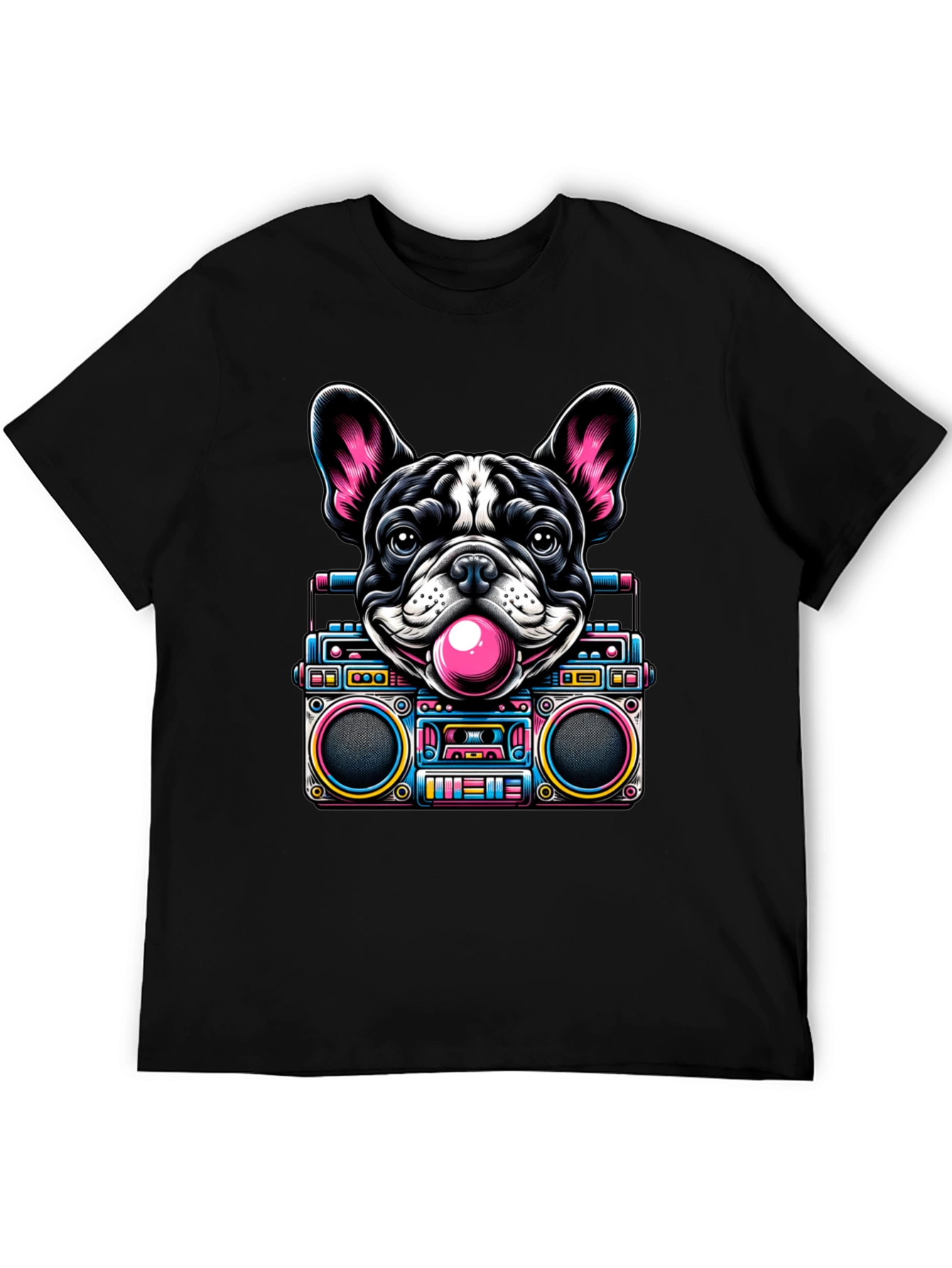 Retro Dog Boombox Graphic Tee - Funky & Unique