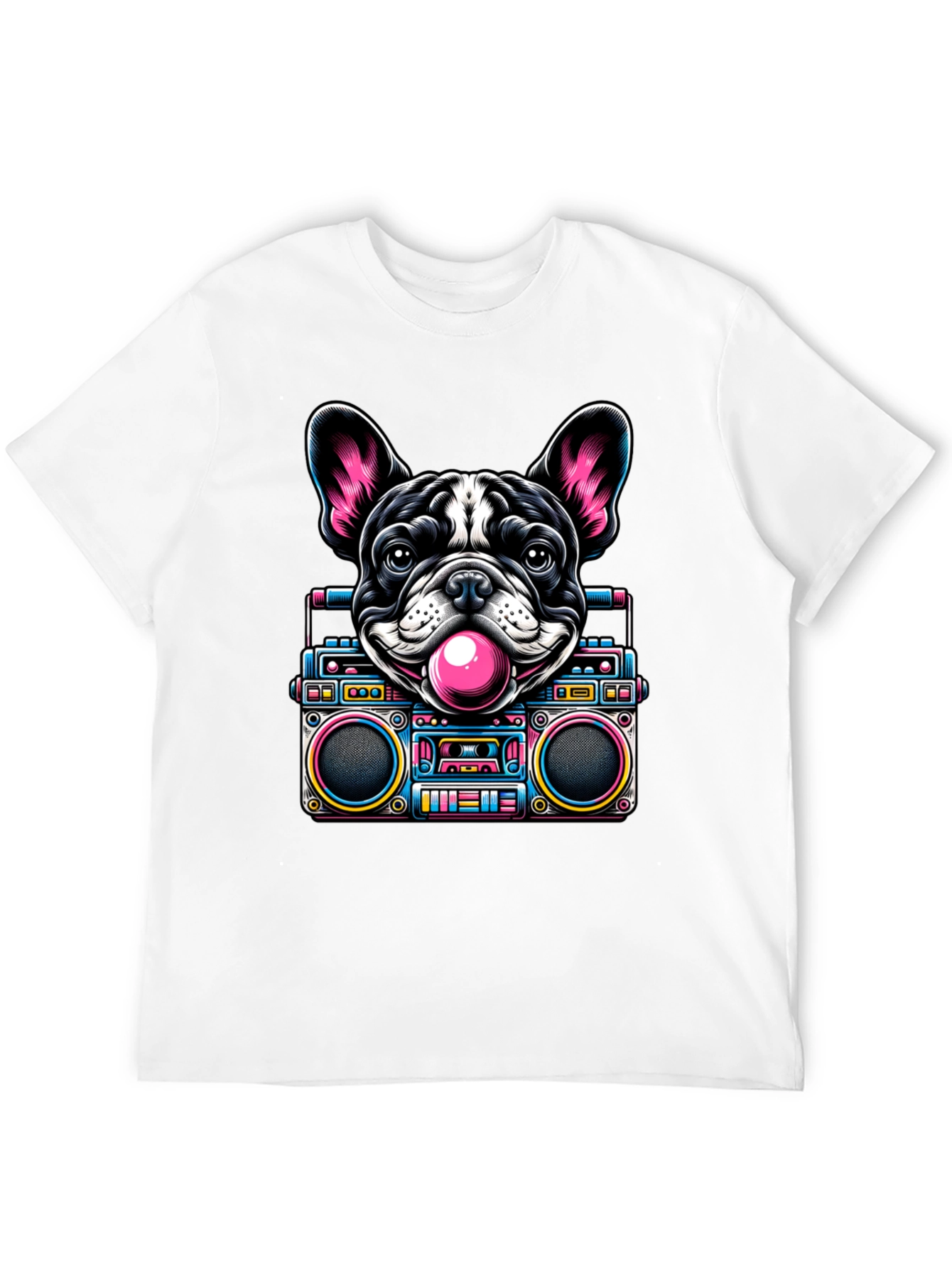 Retro Dog Boombox Graphic Tee - Funky & Unique