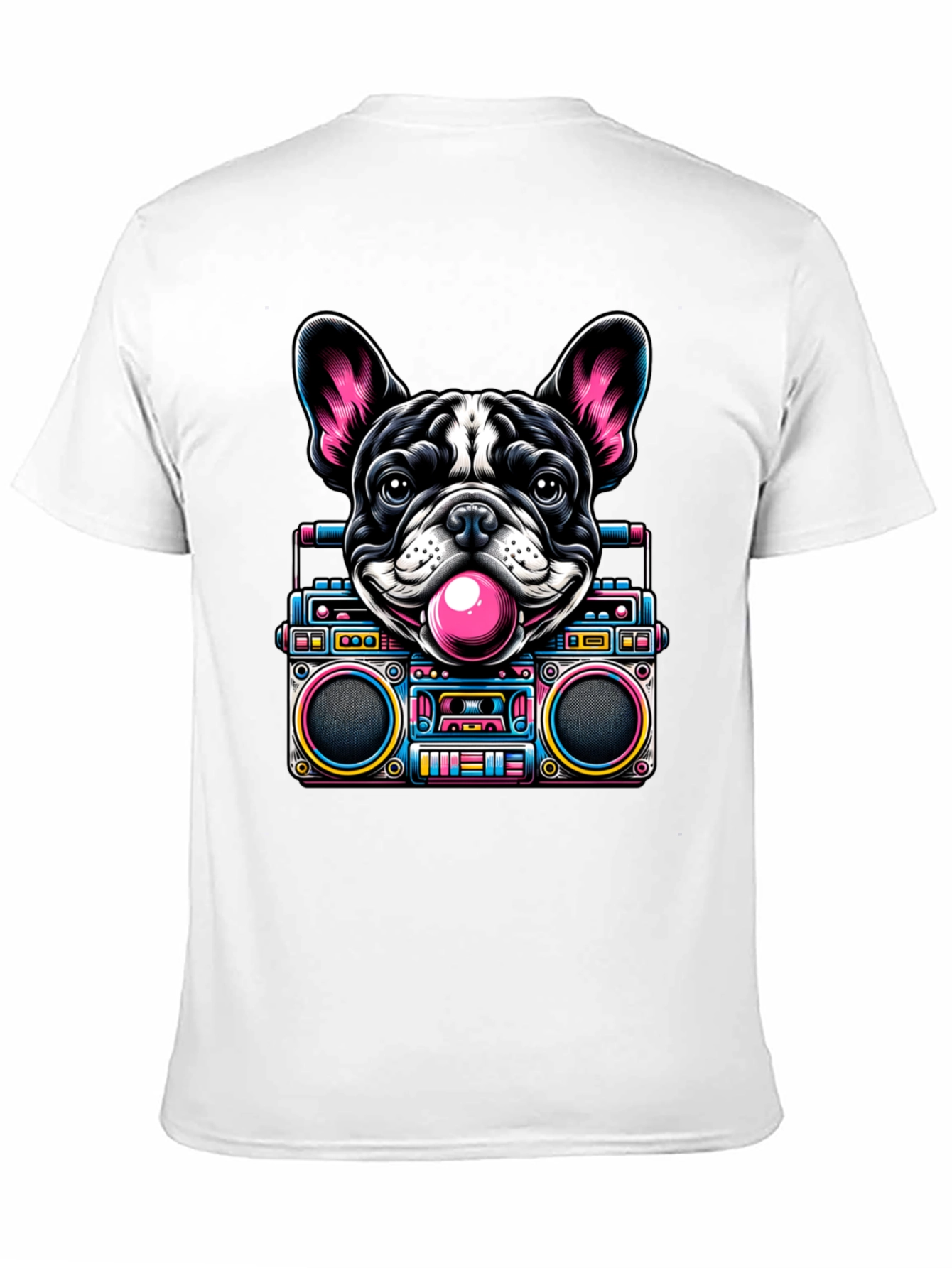 Retro Dog Boombox Graphic Tee - Funky & Unique