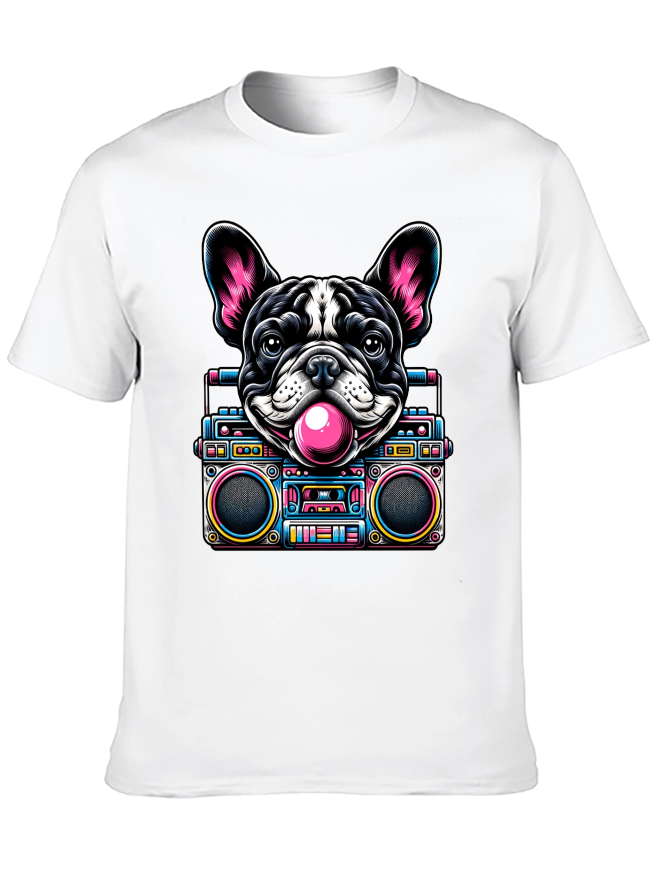 Retro Dog Boombox Graphic Tee - Funky & Unique