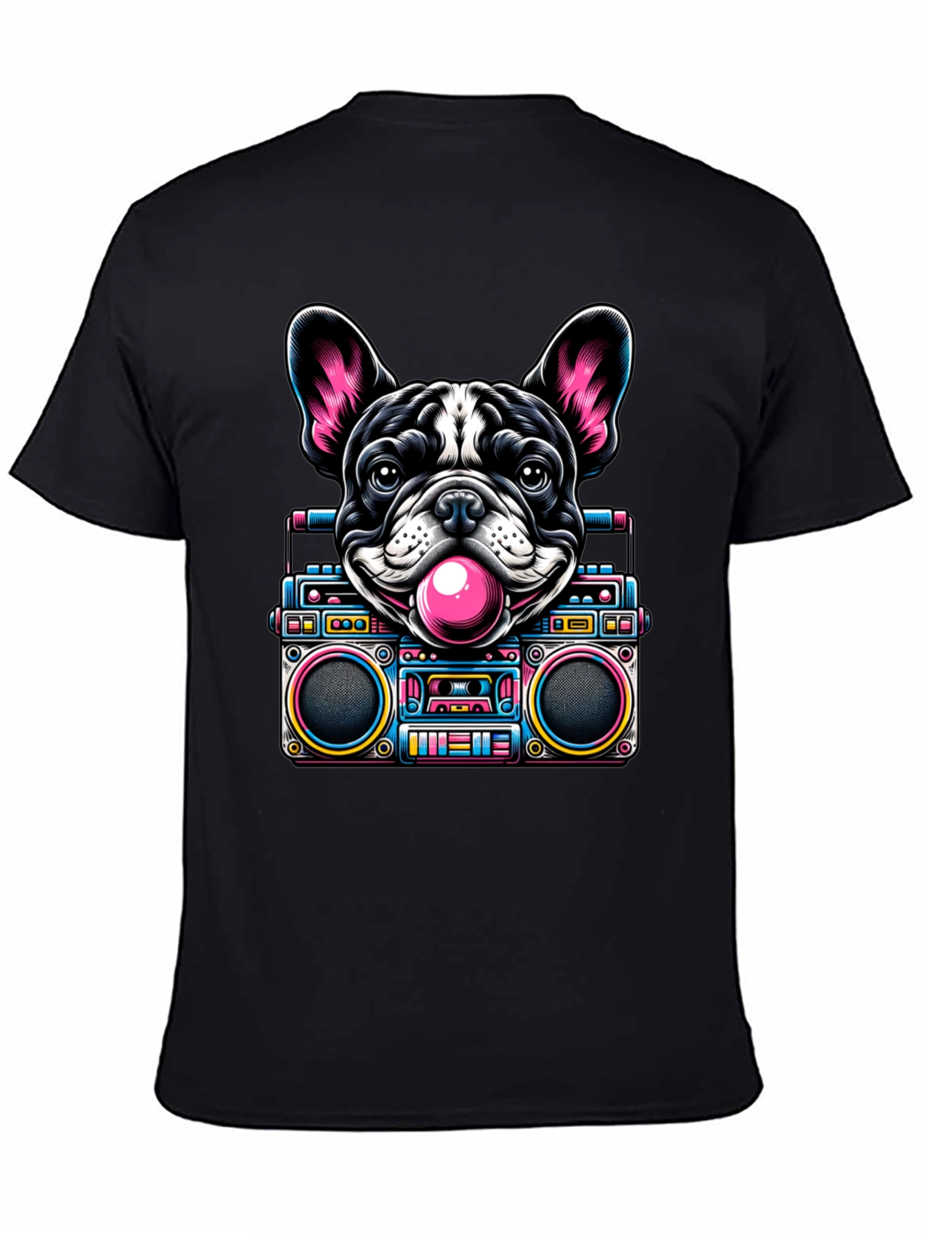 Retro Dog Boombox Graphic Tee - Funky & Unique