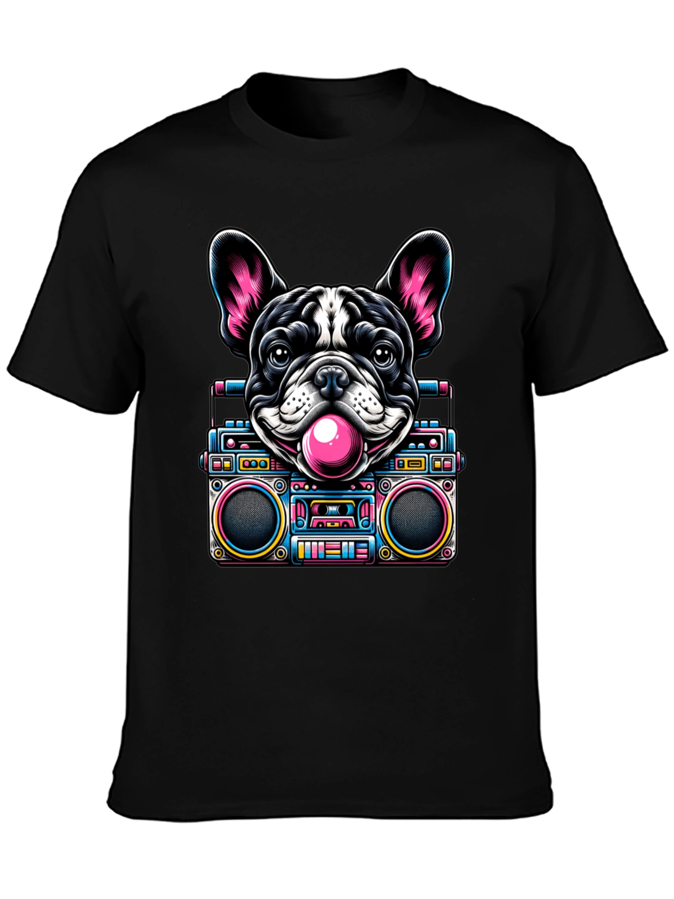 Retro Dog Boombox Graphic Tee - Funky & Unique