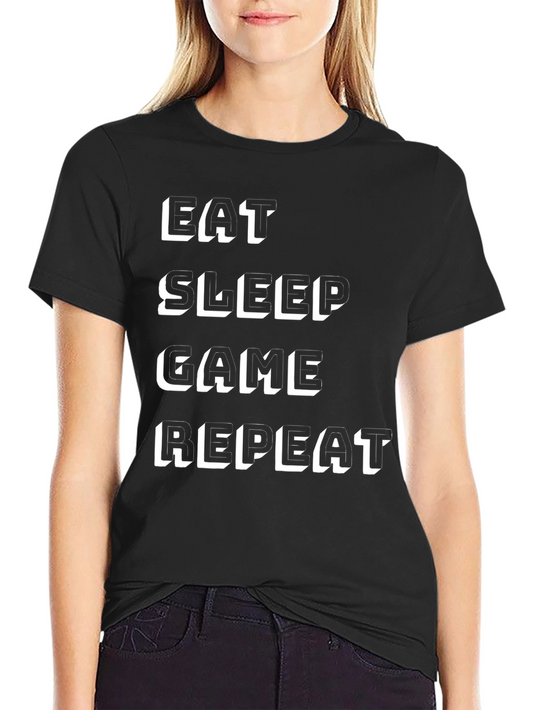 Eat Sleep Game Repeat Black T-Shirt