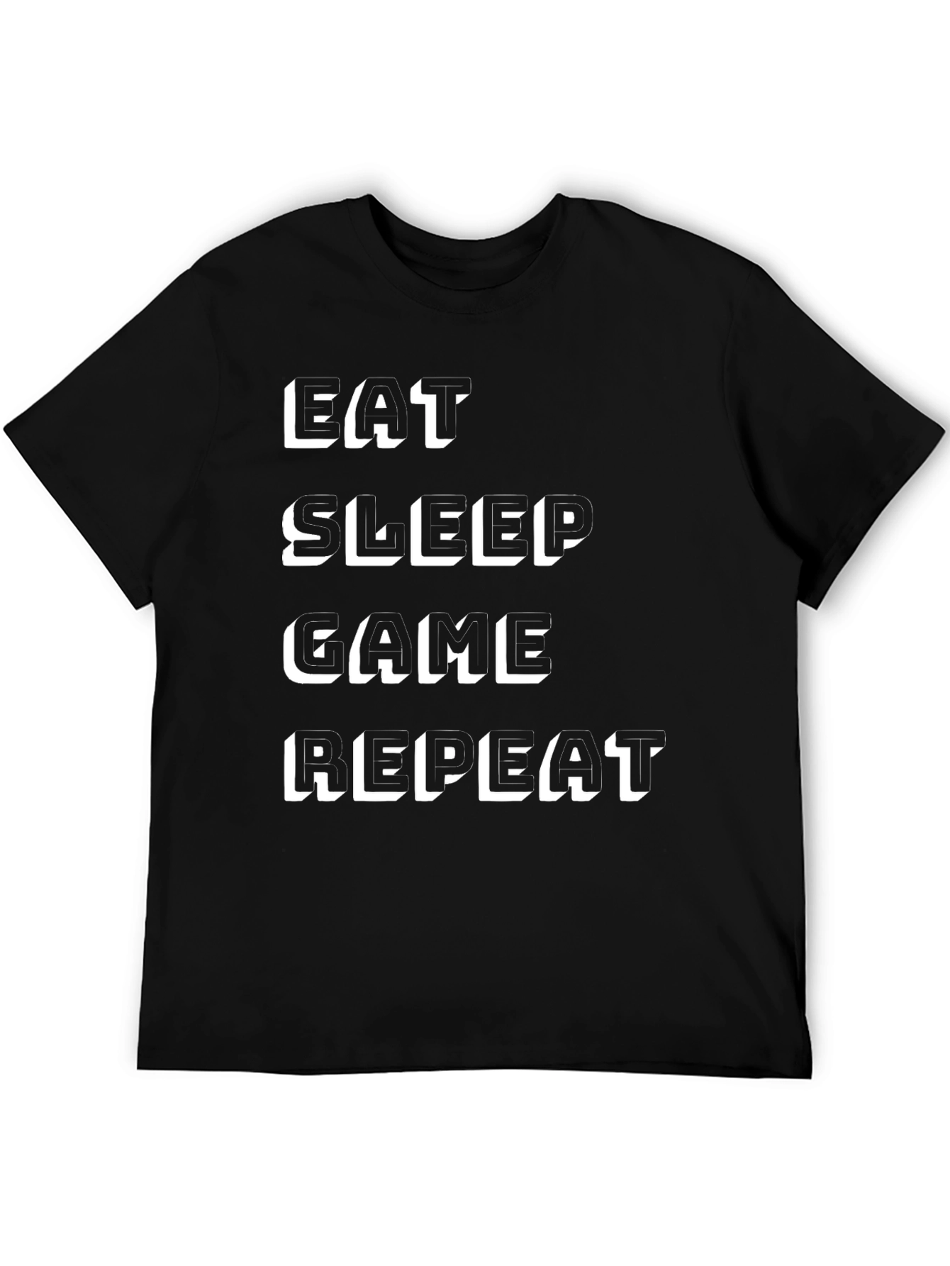 Eat Sleep Game Repeat Black T-Shirt