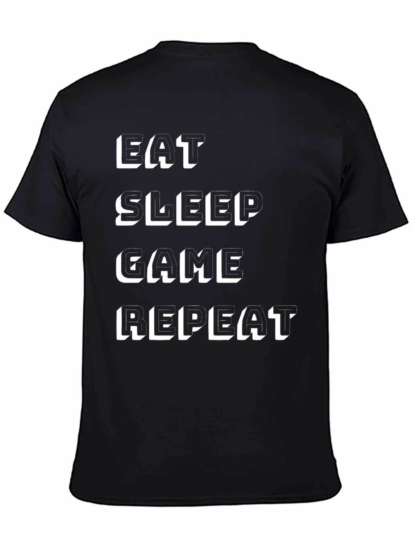 Eat Sleep Game Repeat Black T-Shirt