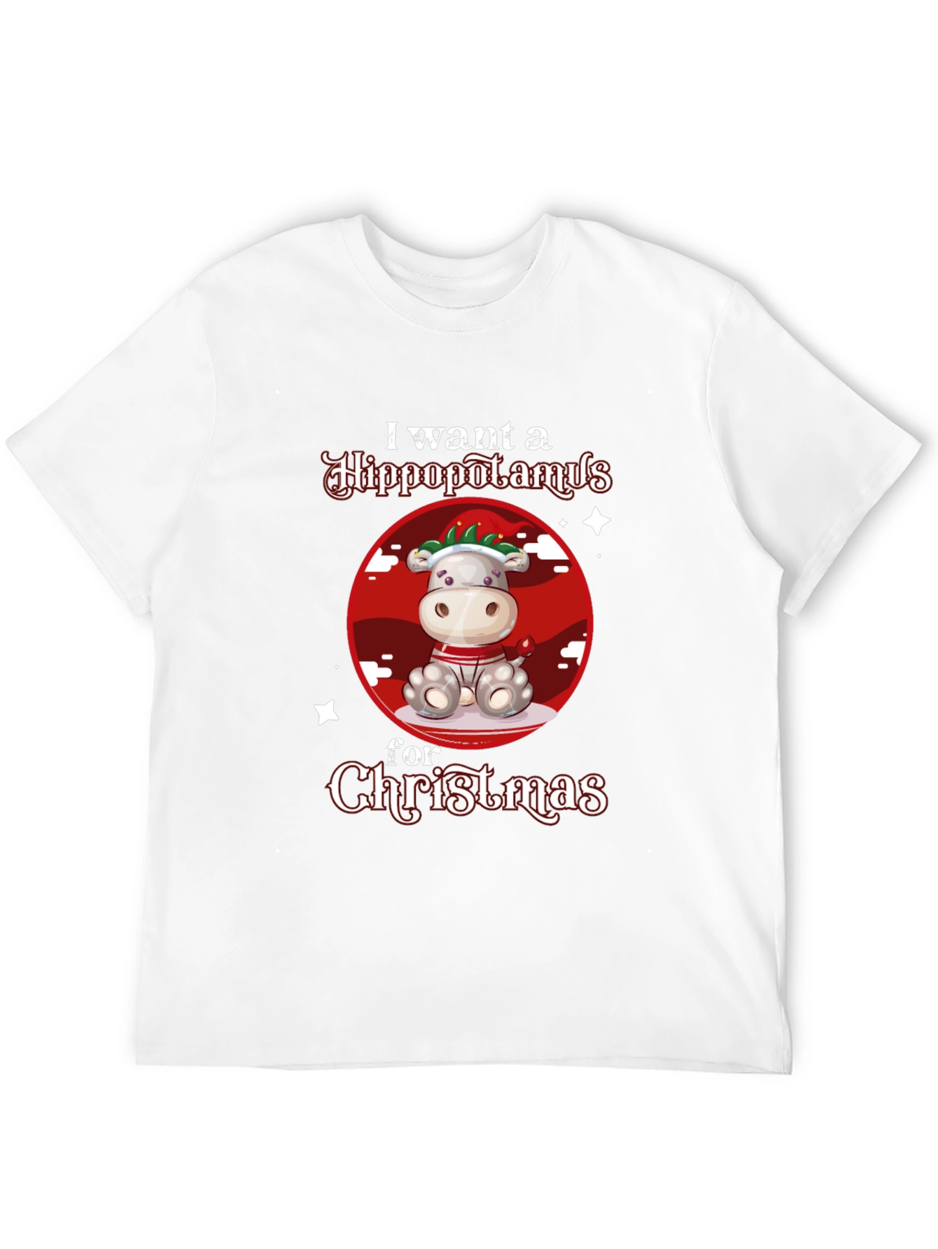 Hippo Christmas Graphic T-Shirt