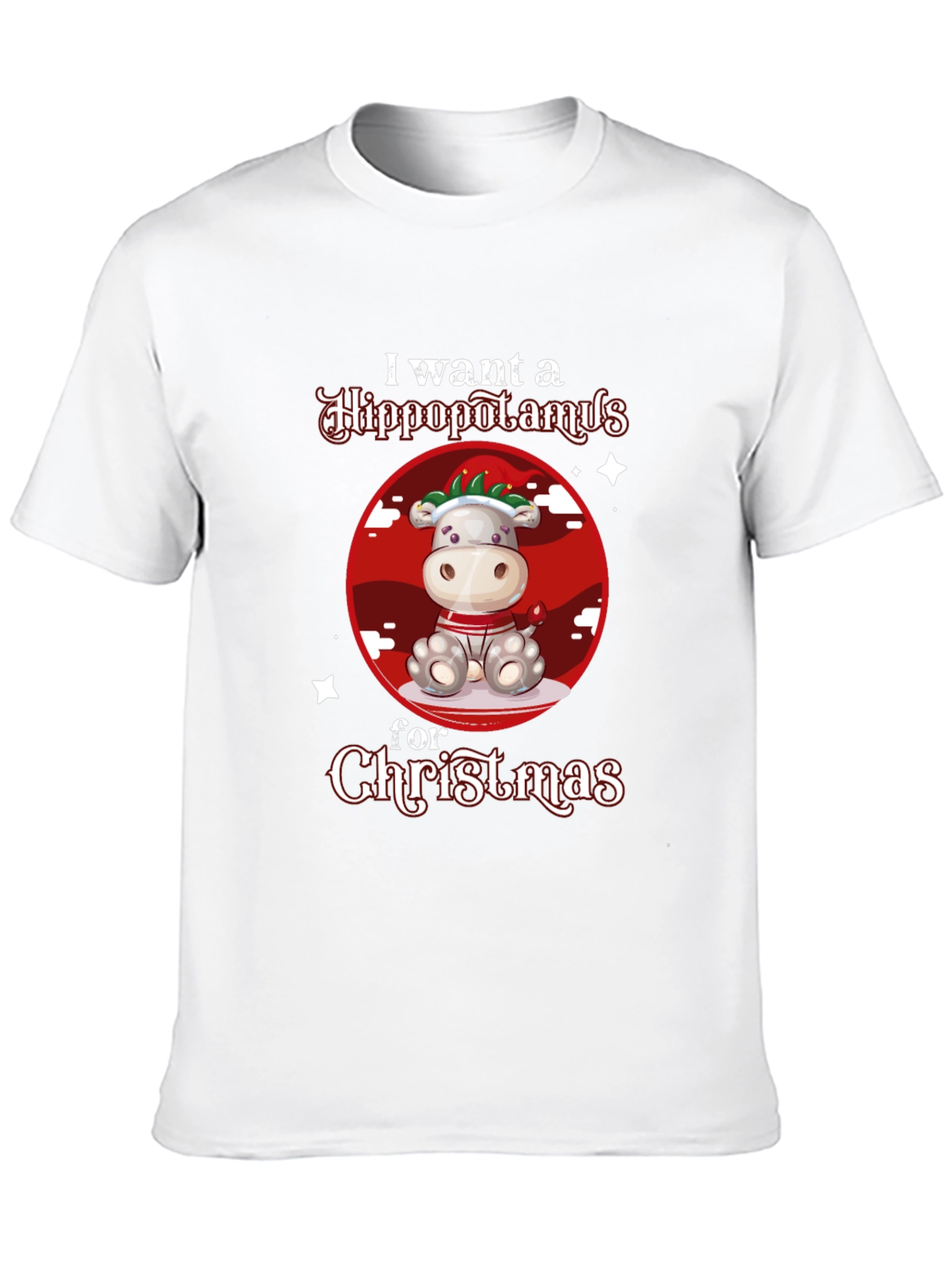 Hippo Christmas Graphic T-Shirt