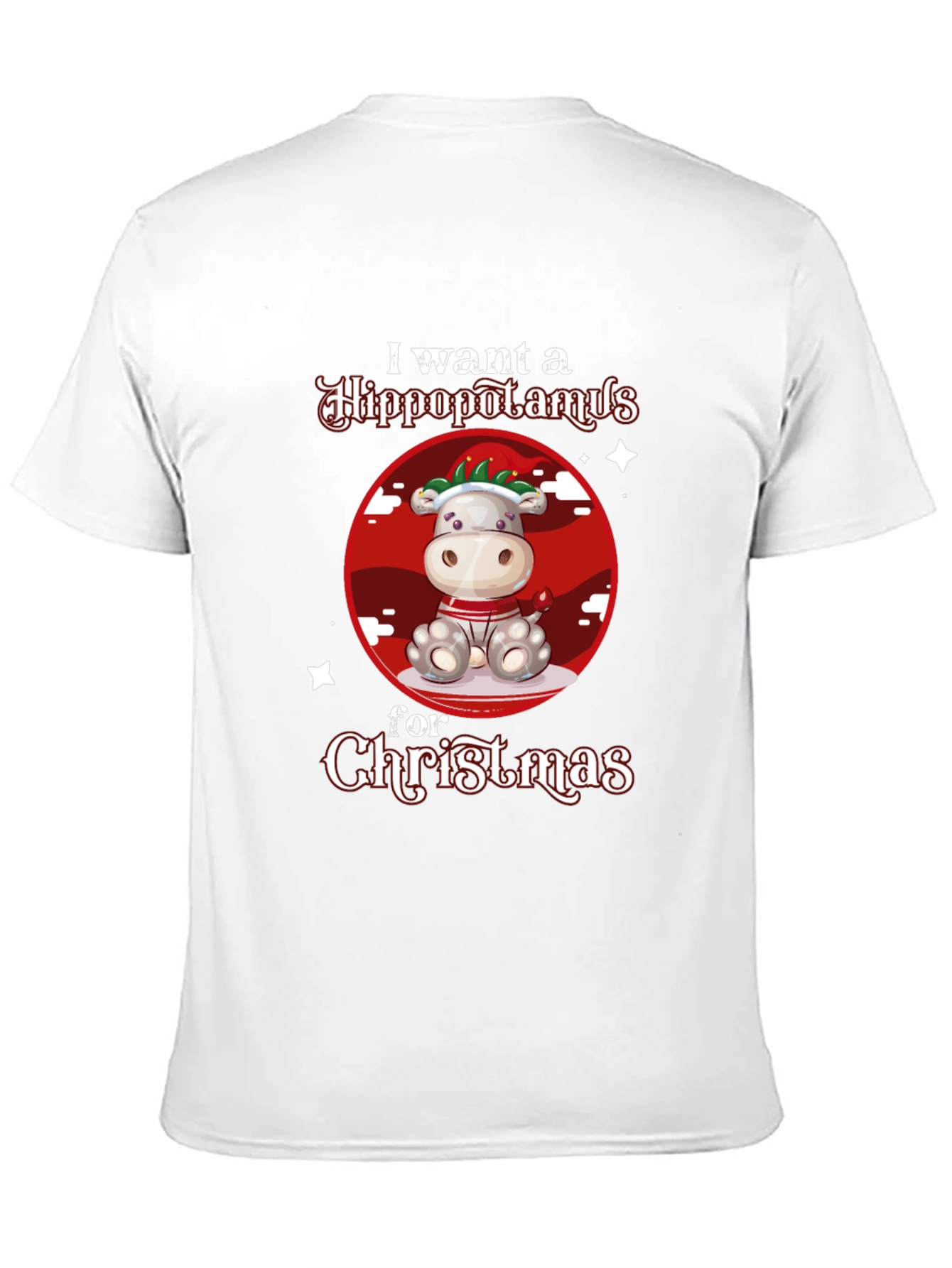 Hippo Christmas Graphic T-Shirt