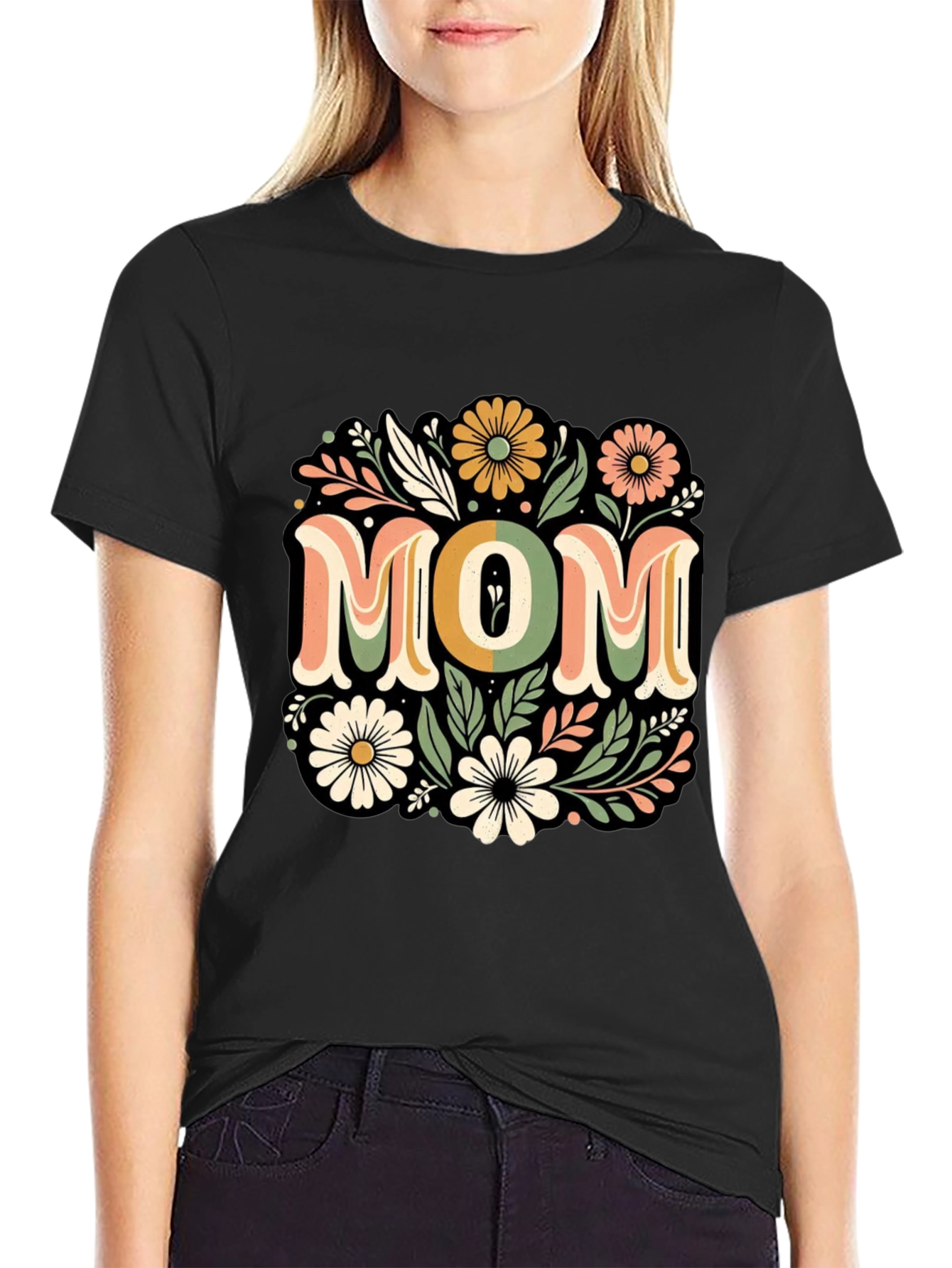 Floral Mom T-Shirt - Retro Style