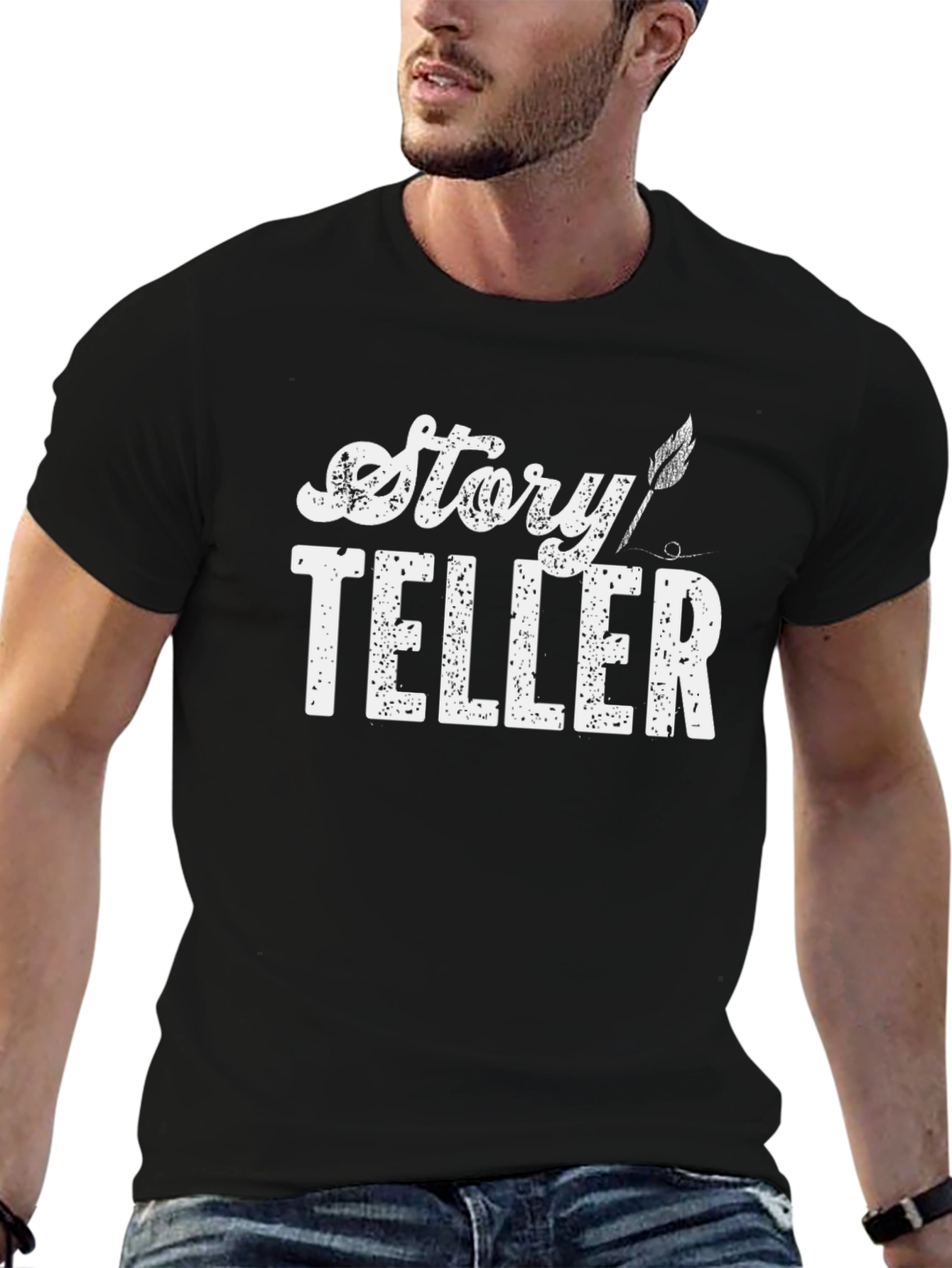 Story Teller Graphic T-Shirt - Black Cotton Tee