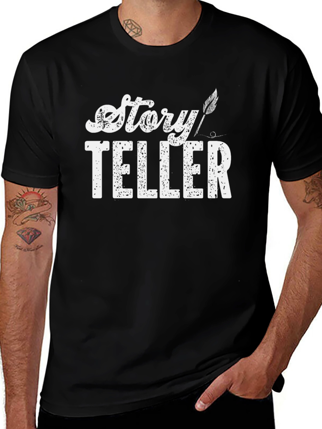 Story Teller Graphic T-Shirt - Black Cotton Tee