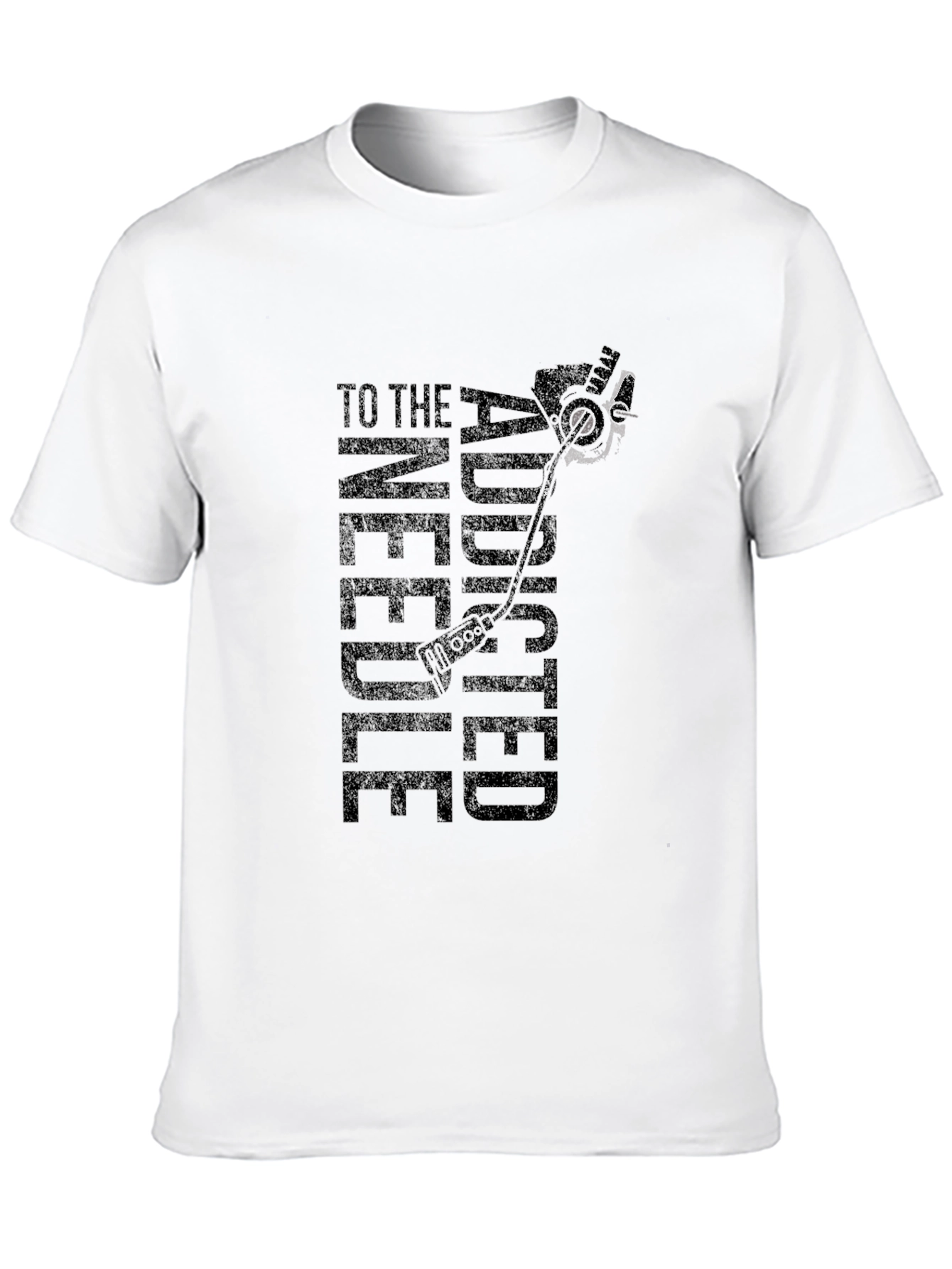 Addicted to the Needle Black Graphic T-Shirt