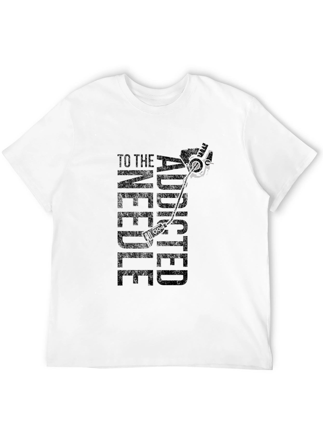 Addicted to the Needle Black Graphic T-Shirt