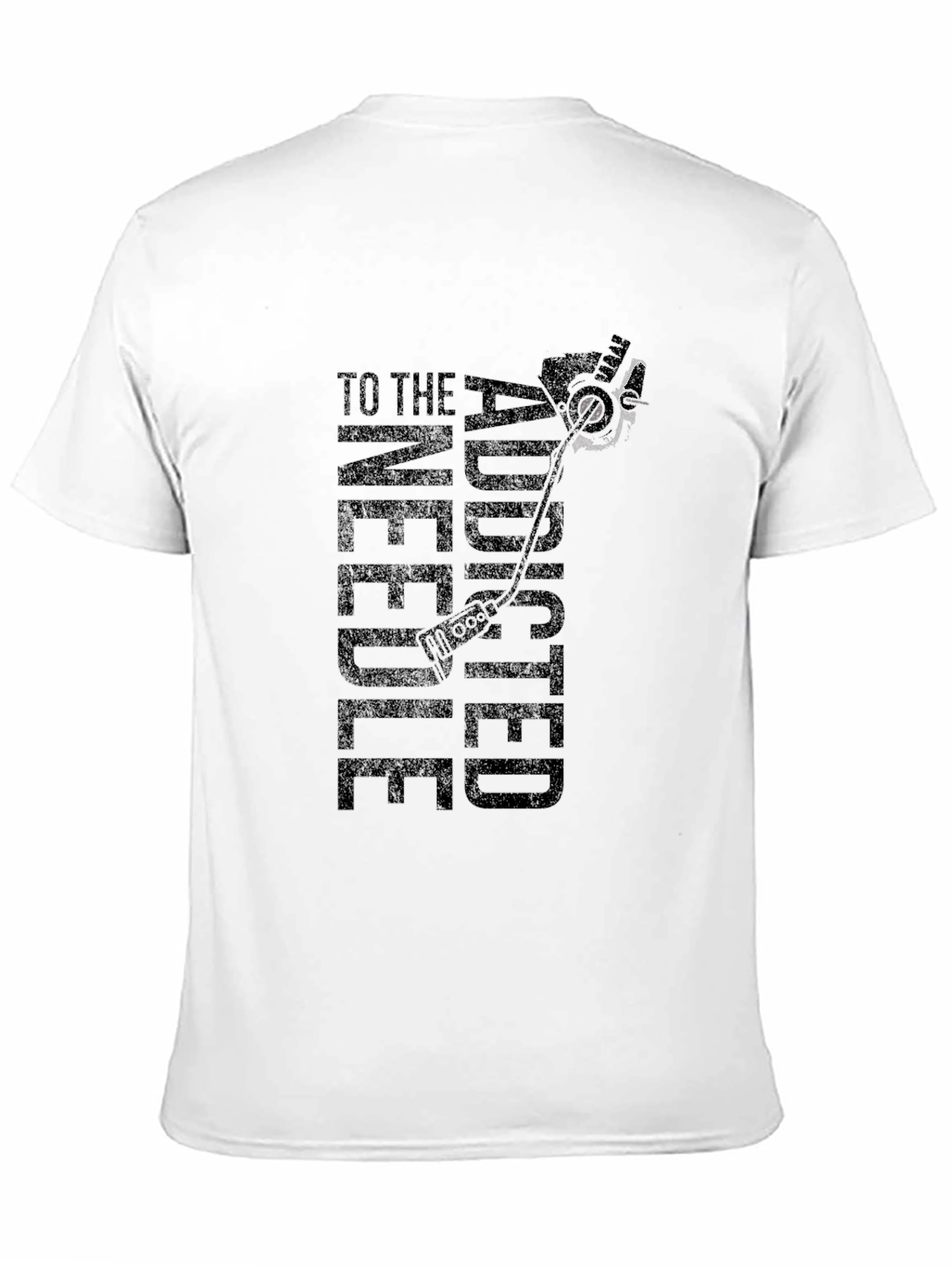 Addicted to the Needle Black Graphic T-Shirt