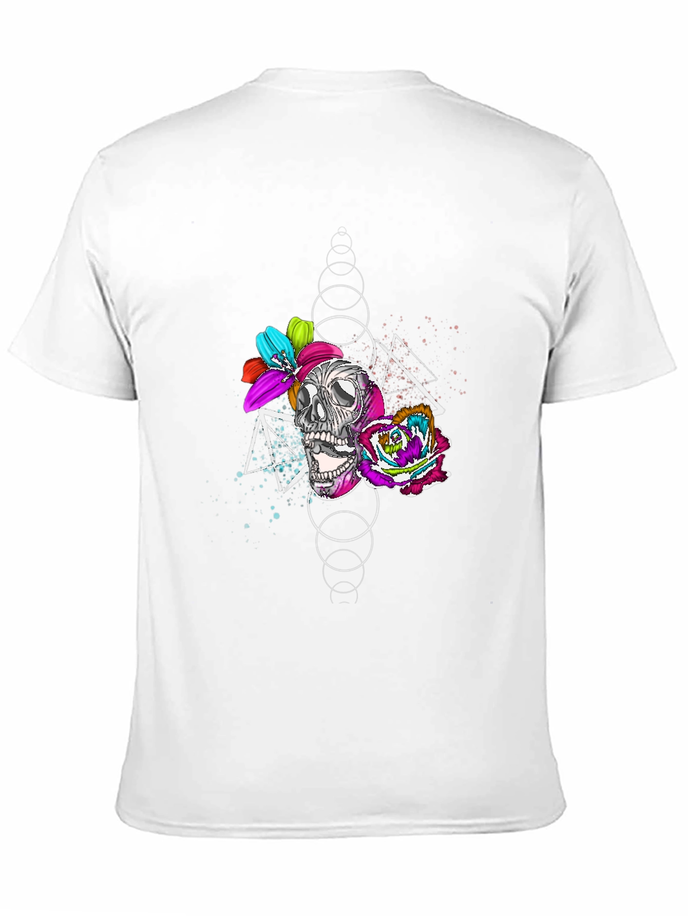 Skull and Floral Graphic Print T-Shirt