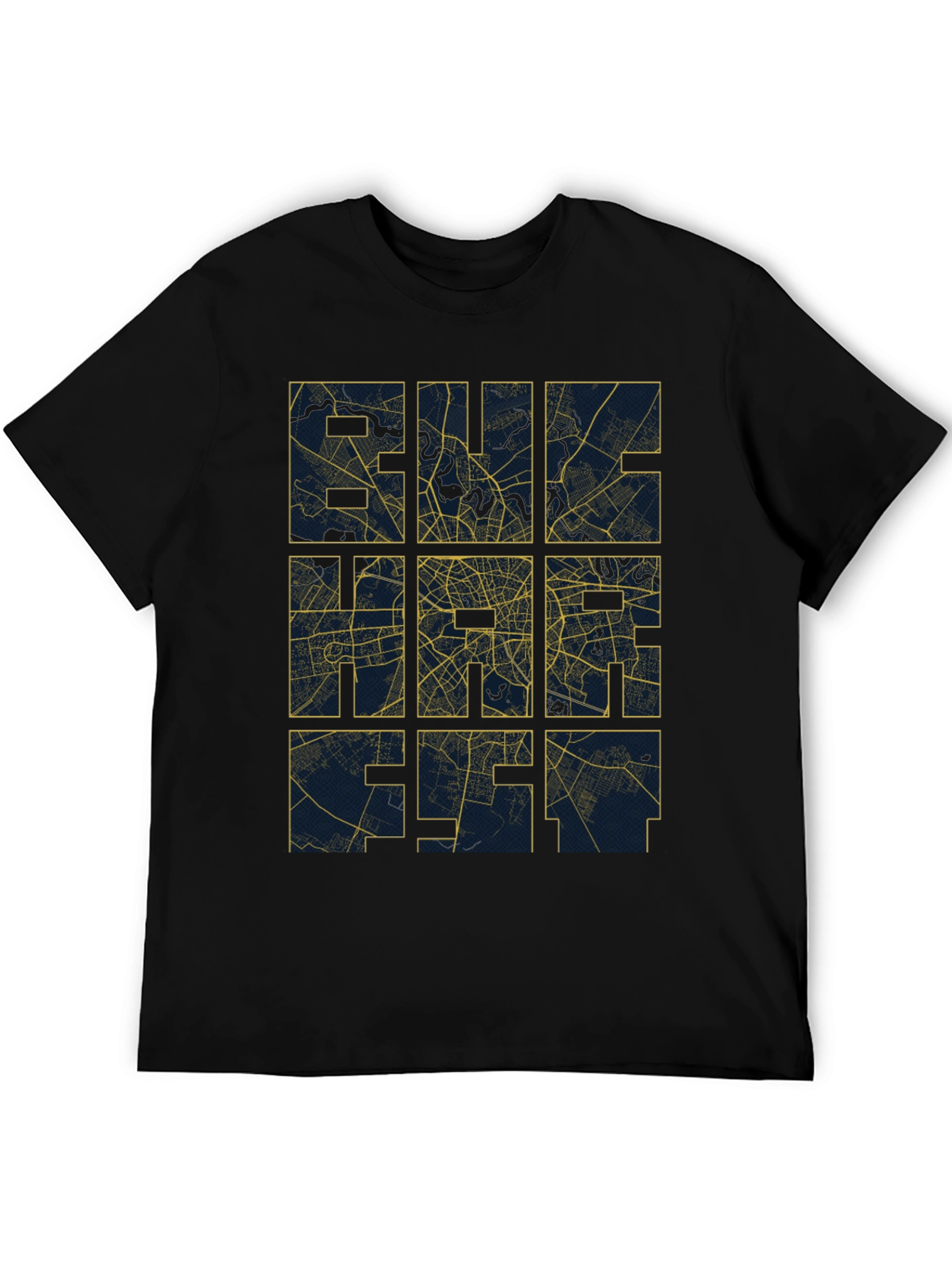 City Grid T-Shirt - Urban Style Black Tee