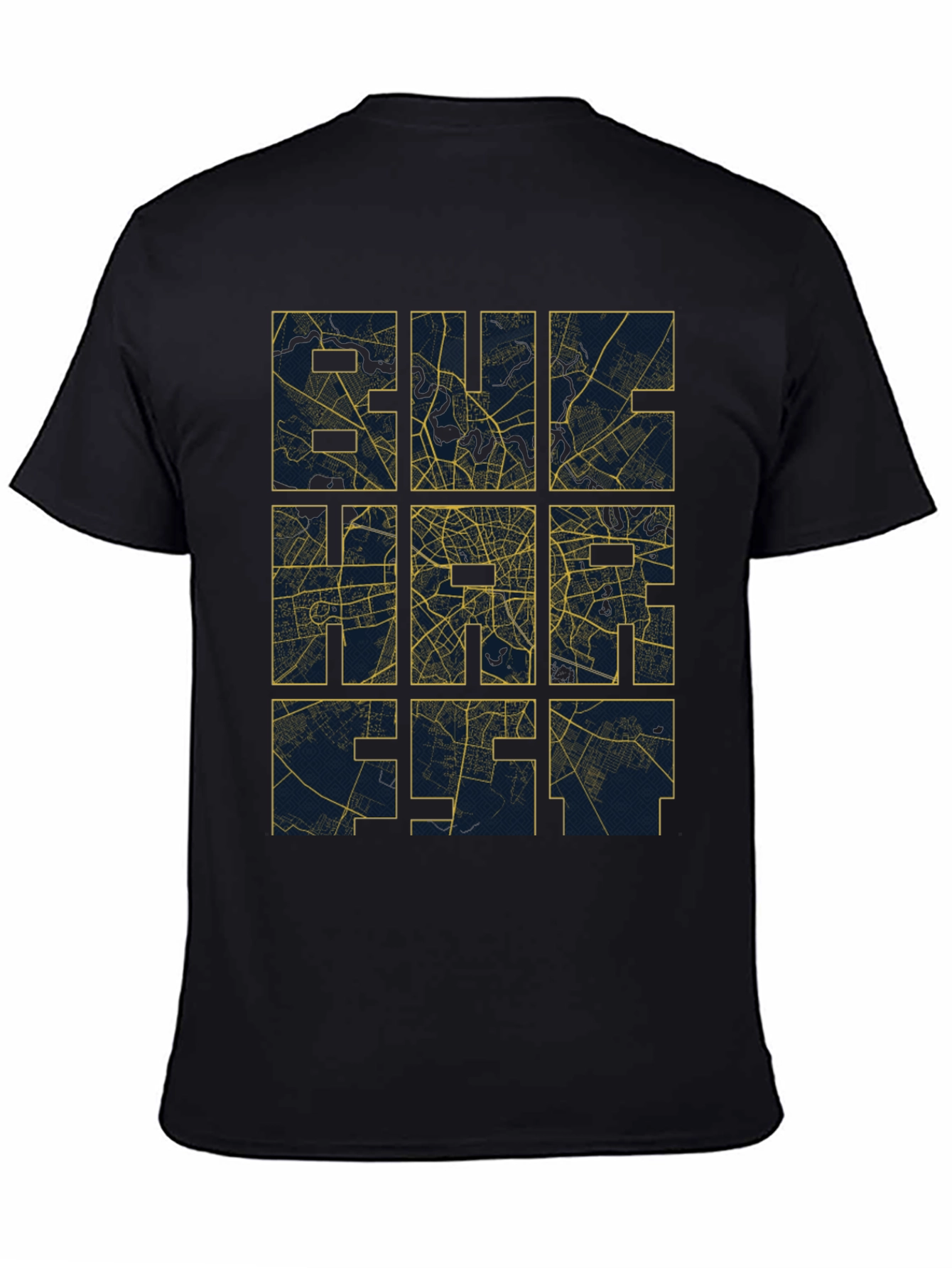 City Grid T-Shirt - Urban Style Black Tee