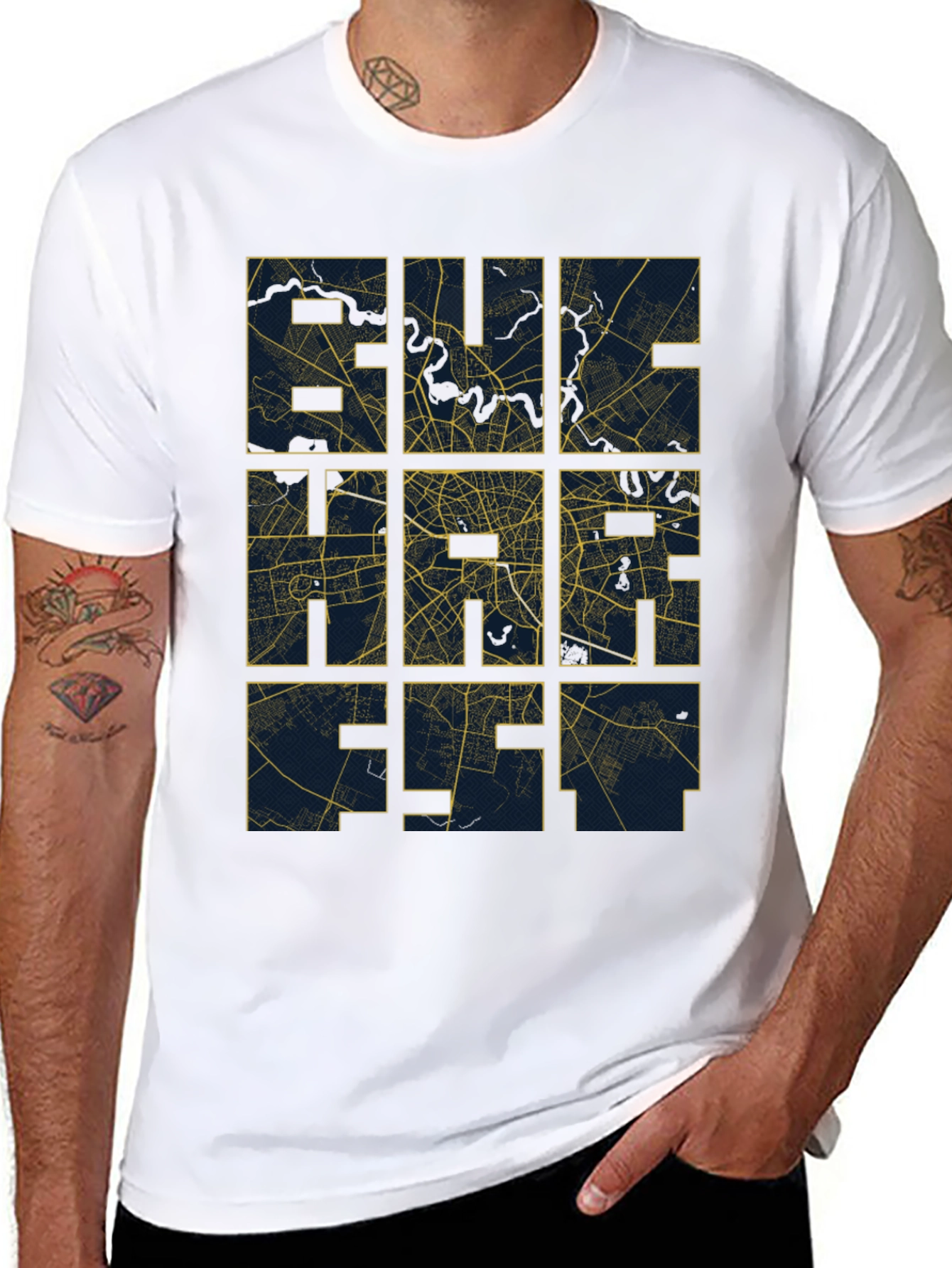 City Grid T-Shirt - Urban Style Black Tee