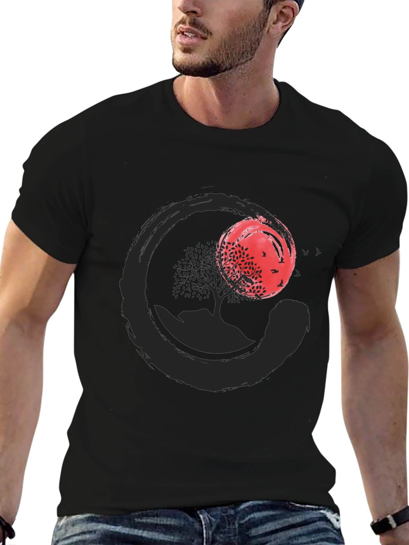 Zen Circle Tree T-Shirt - Stylish & Comfortable
