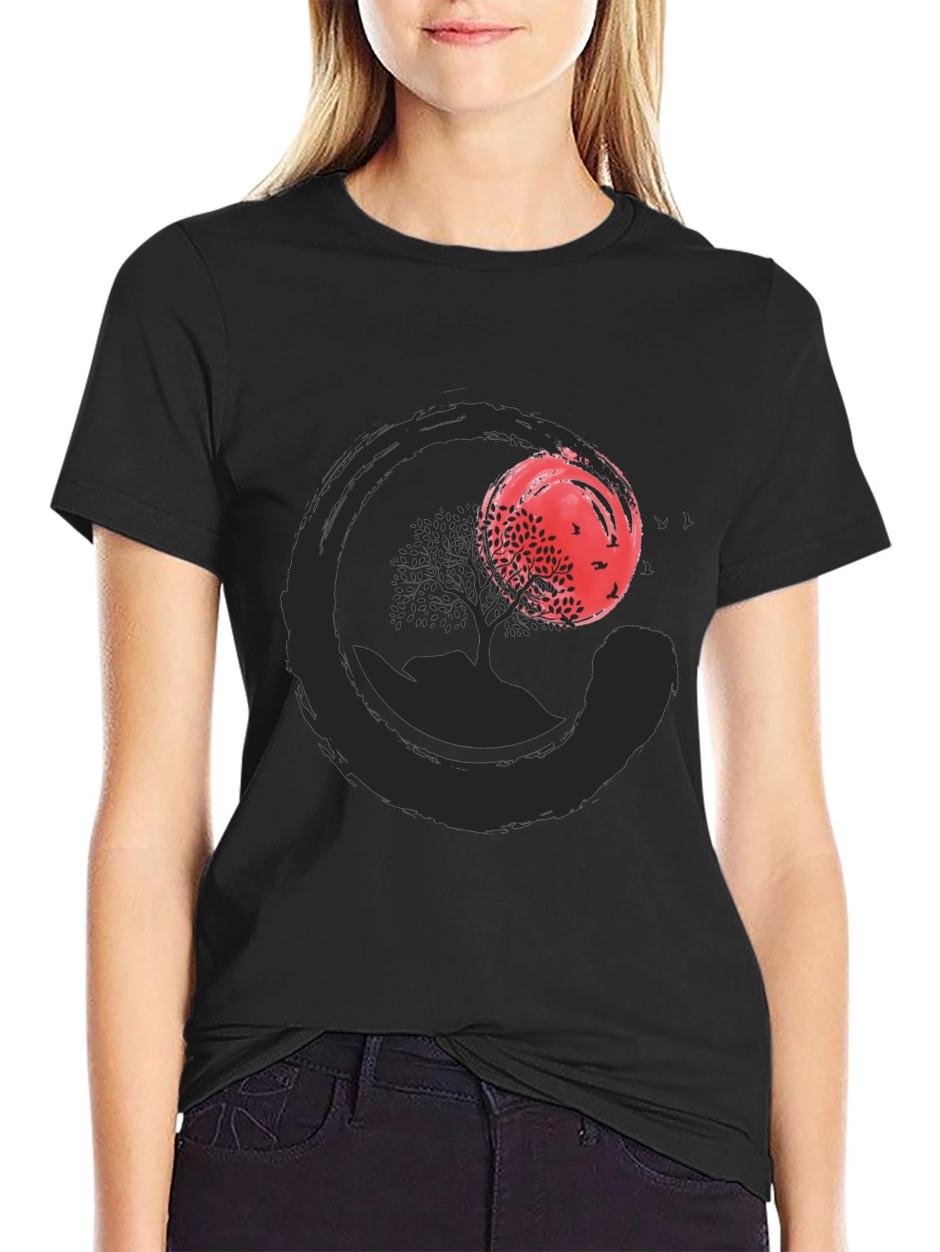 Zen Circle Tree T-Shirt - Stylish & Comfortable