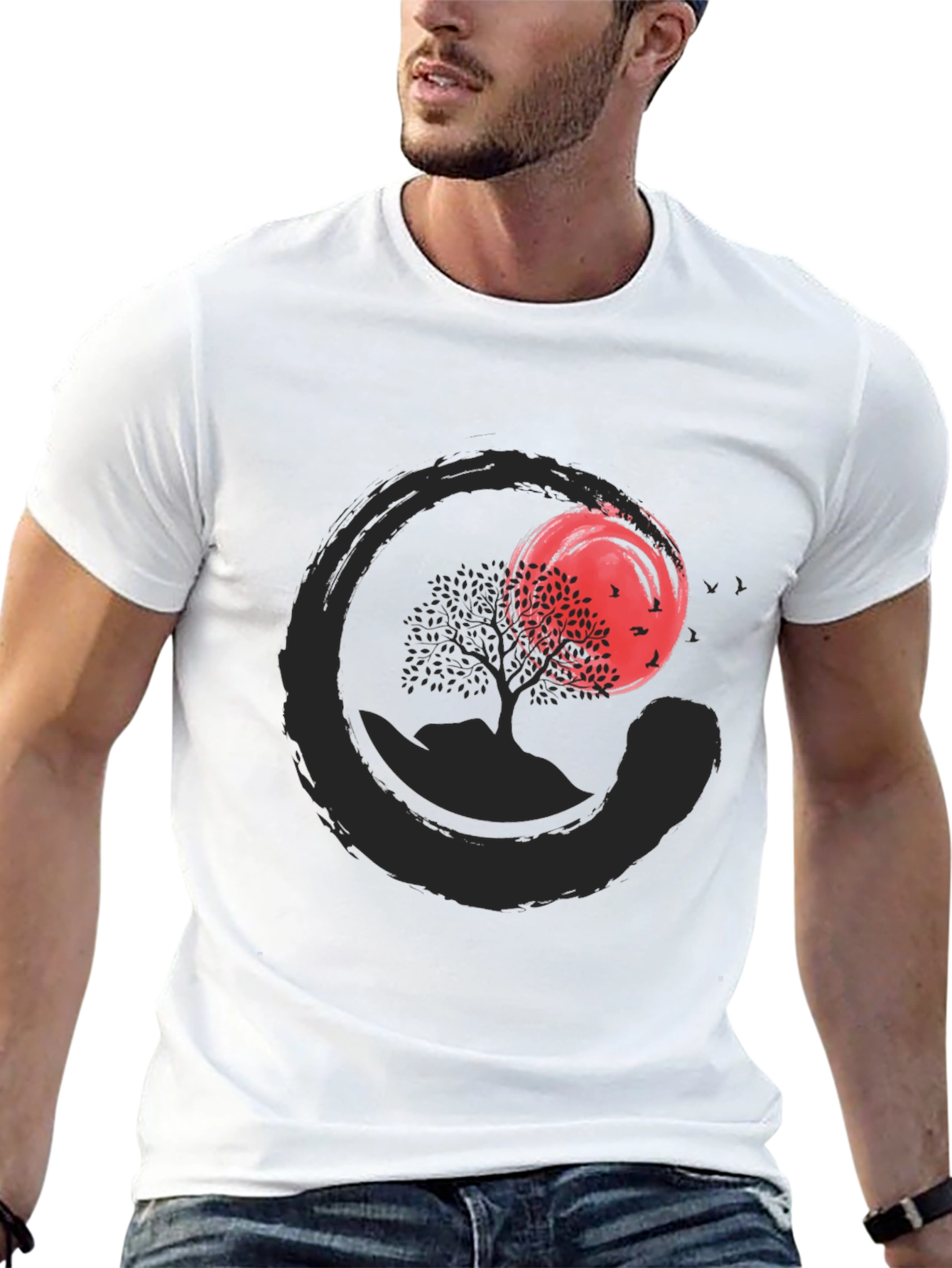 Zen Circle Tree T-Shirt - Stylish & Comfortable