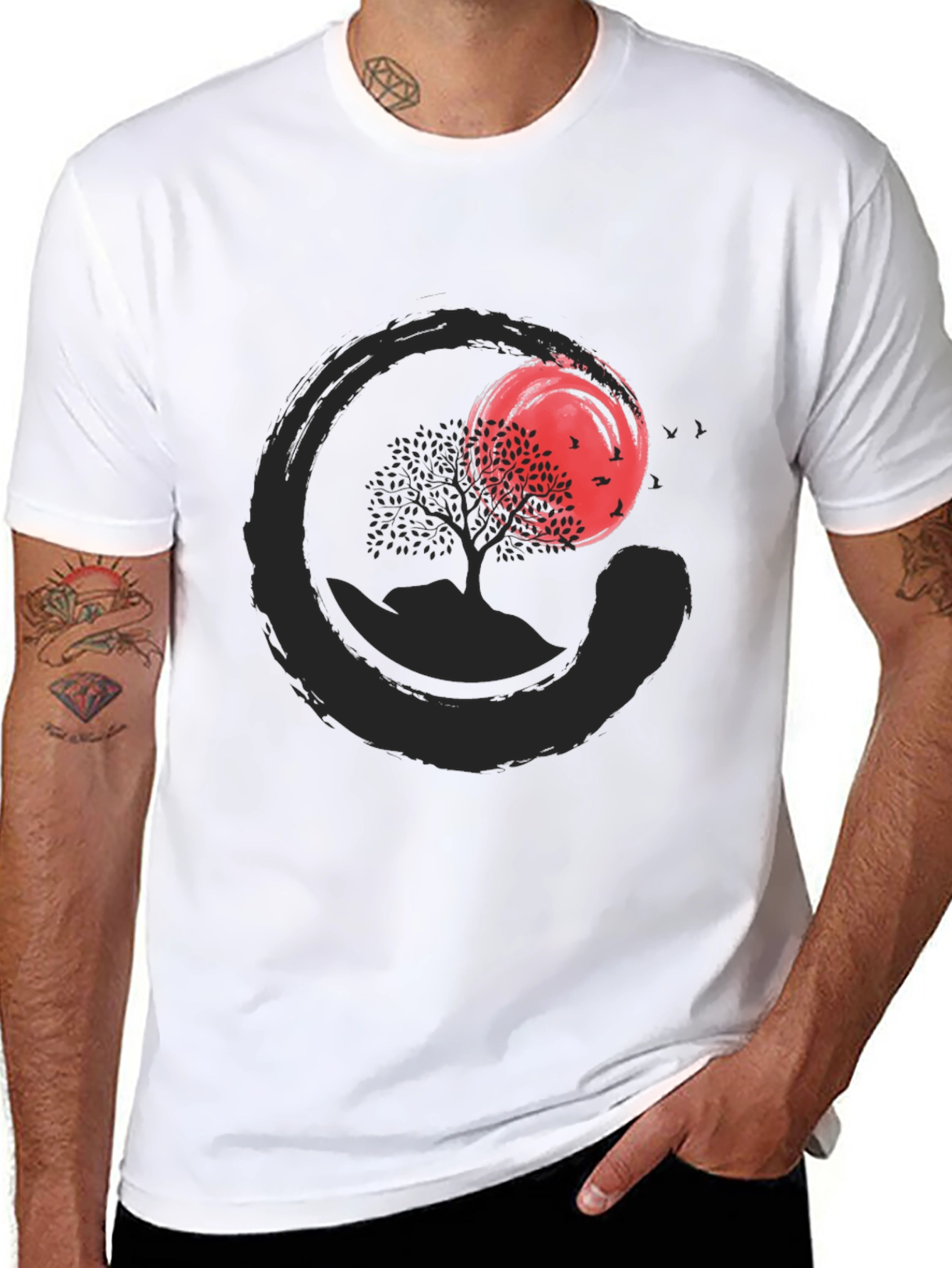 Zen Circle Tree T-Shirt - Stylish & Comfortable